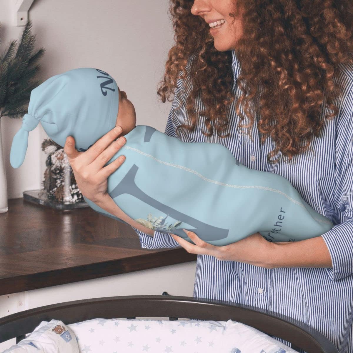 Sweewind Mantas de bebé personalizadas para niña y niño con nombre, manta personalizada para niñas y niños, regalos para envolver al bebé recién