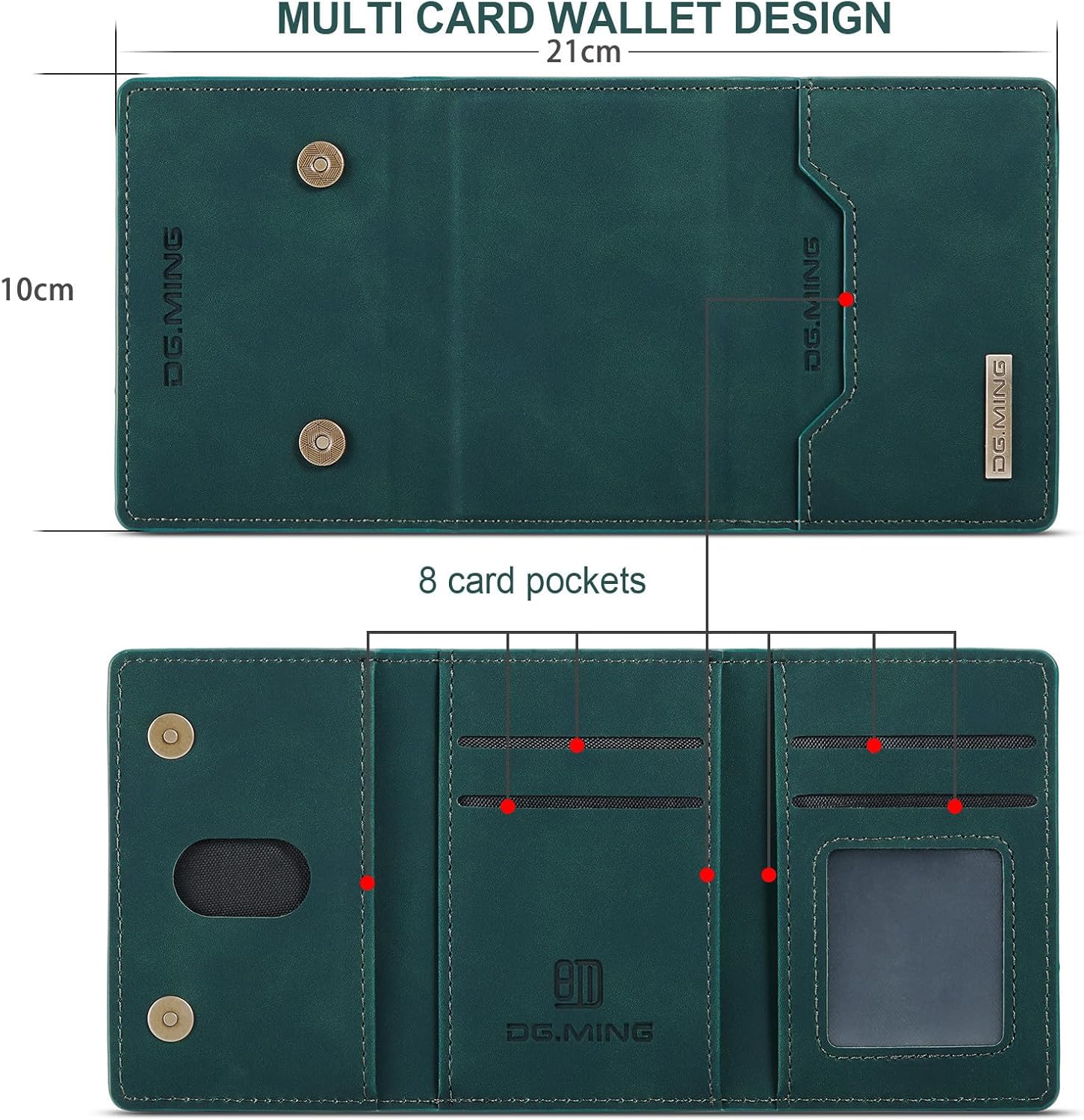 SZHAIYU Fundas de cuero tipo cartera para teléfono compatibles con iPhone 15, con tarjetero para hombre, 6.1 pulgadas, contraportada desmontable 2