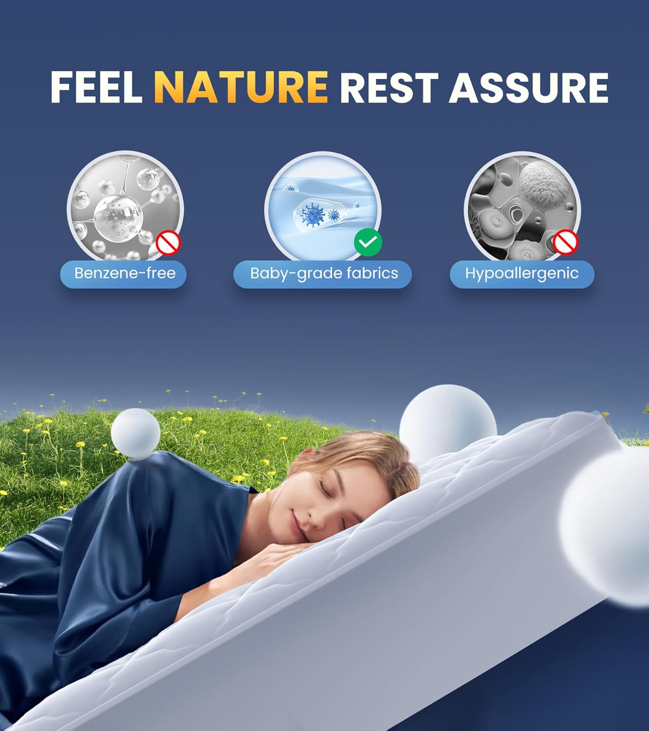 Protector de colchón individual 100% impermeable con relleno 1.5 veces más grueso, acolchado 3D, lavable a máquina, silencioso, transpirable, suave,