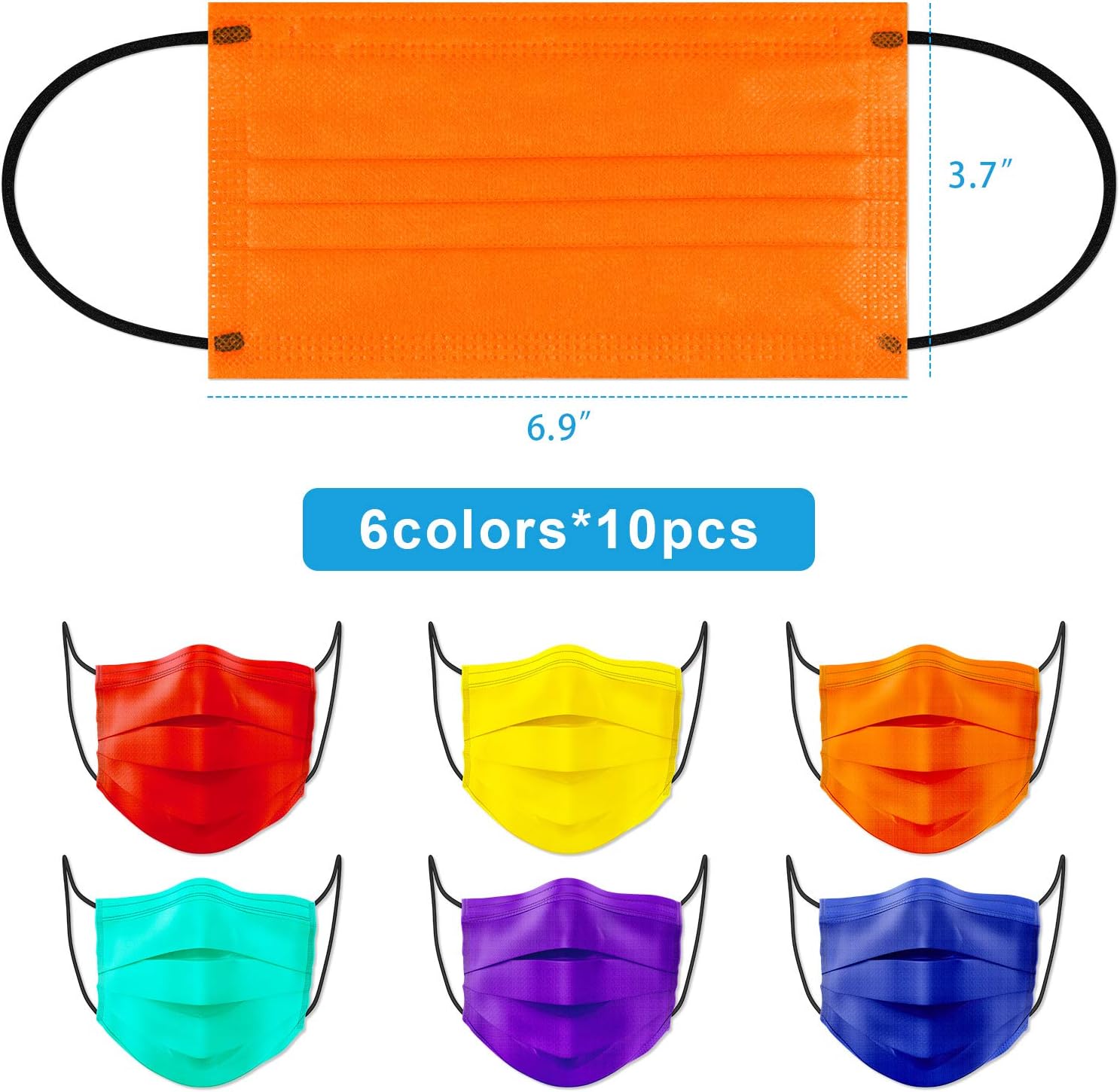 Tomorotec 60PCS Individually Sealed Disposable Face Mask 4-Layer