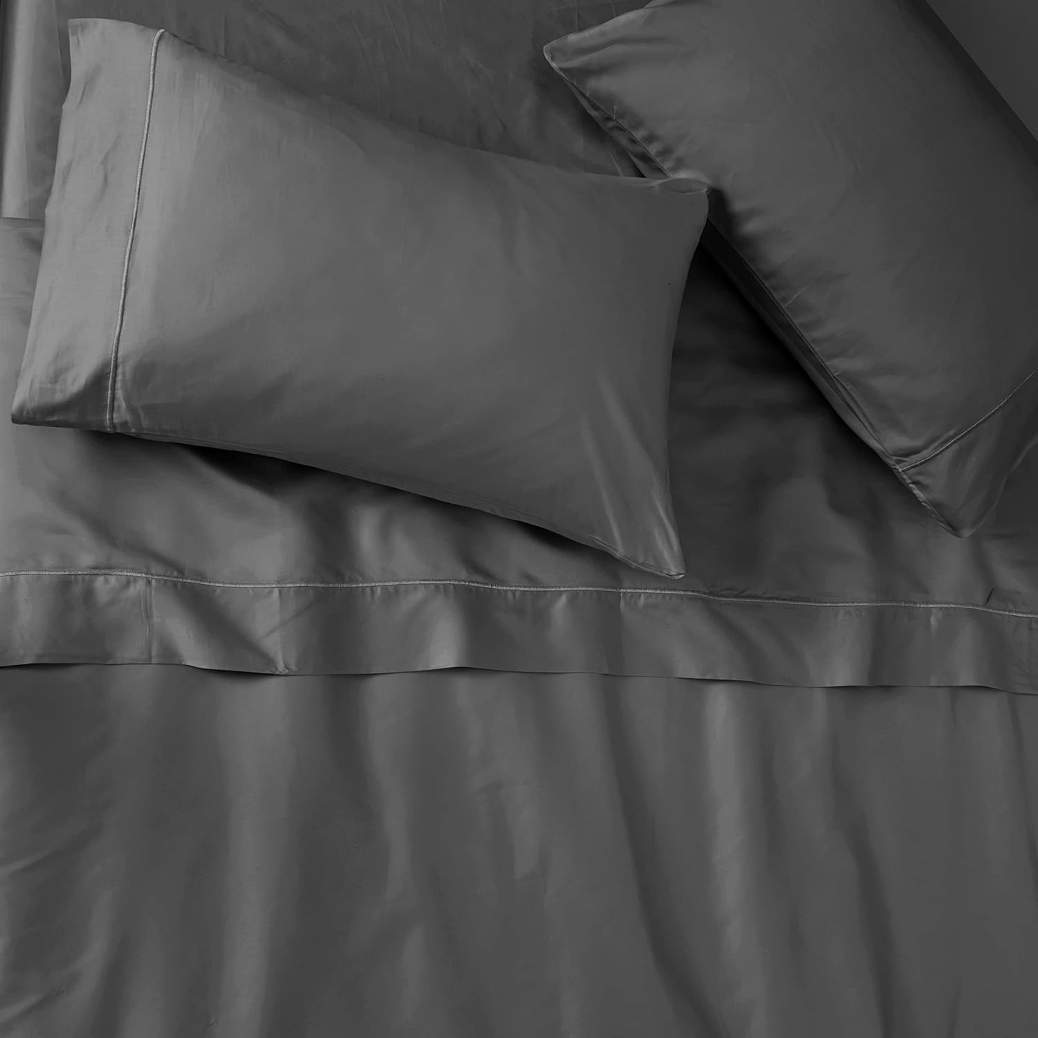 Juego de sábanas 100% algodón egipcio, 400 hilos, sábanas y fundas de almohada, bolsillo profundo para colchones de hasta 18 pulgadas, tamaño