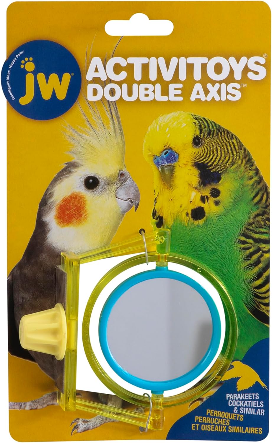 JW Pet Company Activitoy – Juguete para pájaros pequeños de doble eje, los colores varían