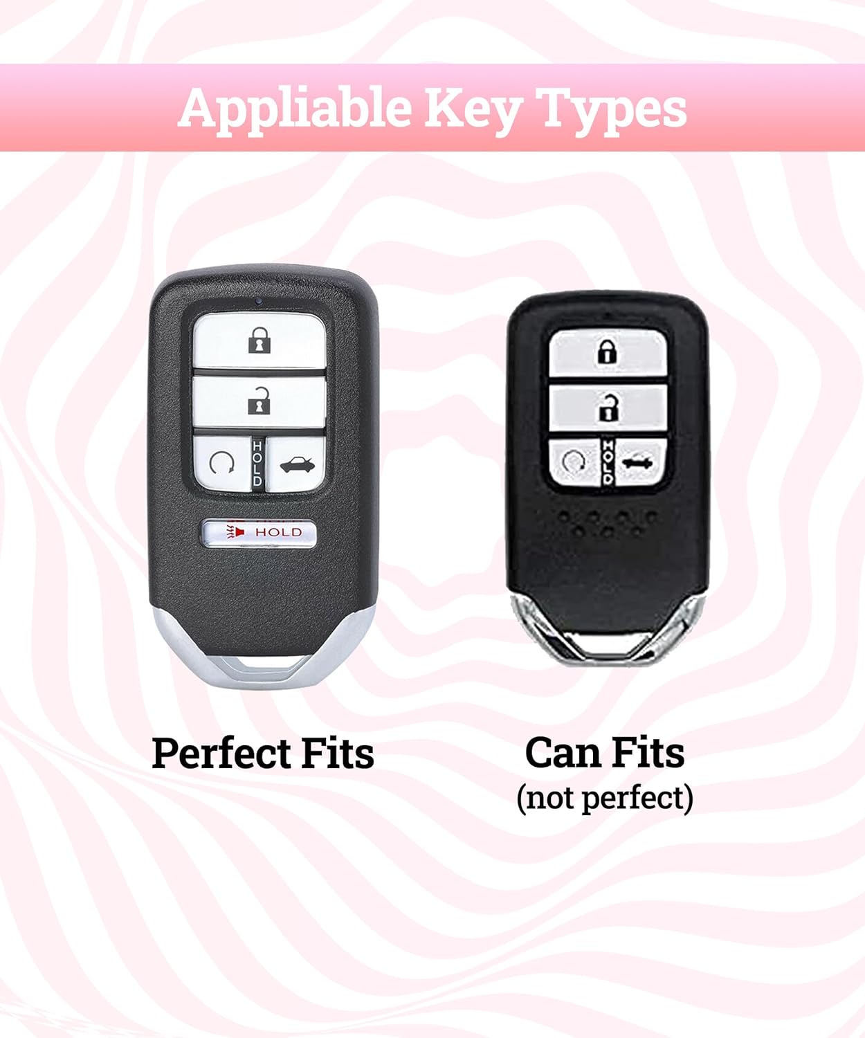 Zlirfy Funda para llavero de automóvil, accesorios de automóvil, protección de TPU suave, funda para llave con llavero para mujer, protección