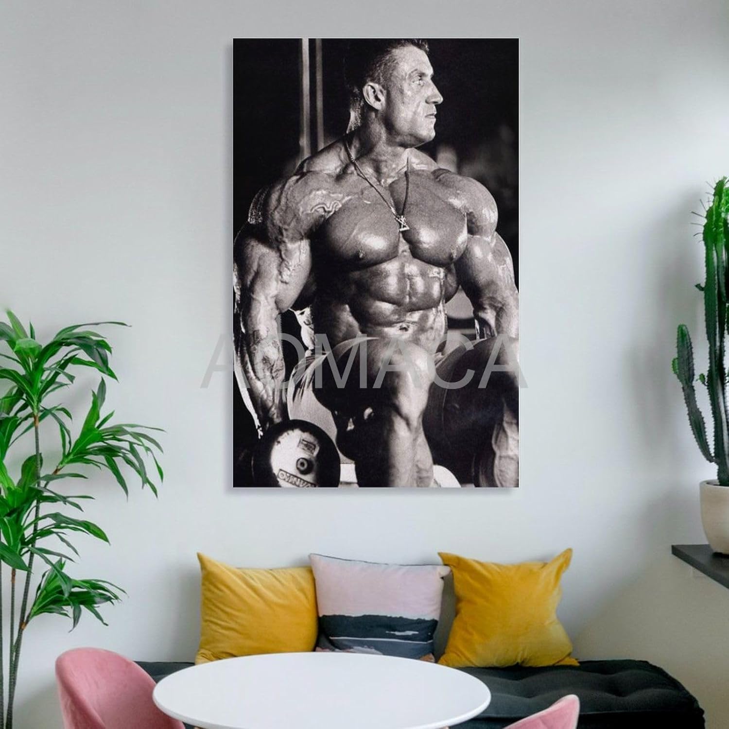 MOJDI Póster de arte de fitness Dorian Yates para culturista, pintura en lienzo, póster de arte de pared para dormitorio, sala de estar, decoración