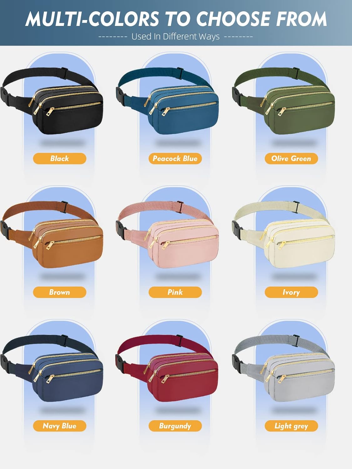 FIORETTO Riñoneras para mujeres y hombres, a la moda, mini bolso cruzado con correa ajustable, bolsa pequeña para la cintura para correr,