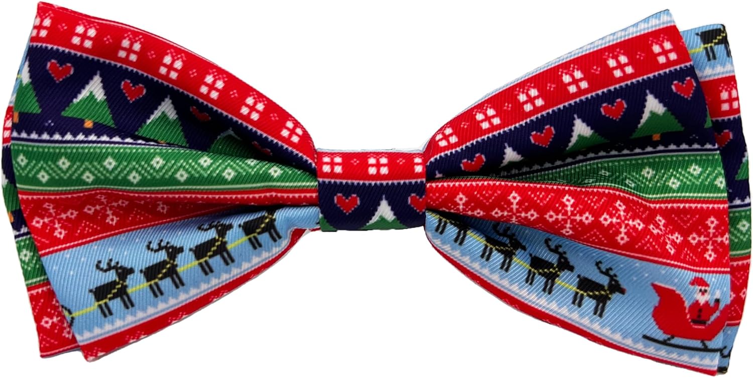 Huxley & Kent Pajarita para mascotas  Suéter feo (pequeño)  Accesorio de lazo de velcro para Navidad  Divertidas pajaritas para perros y gatos