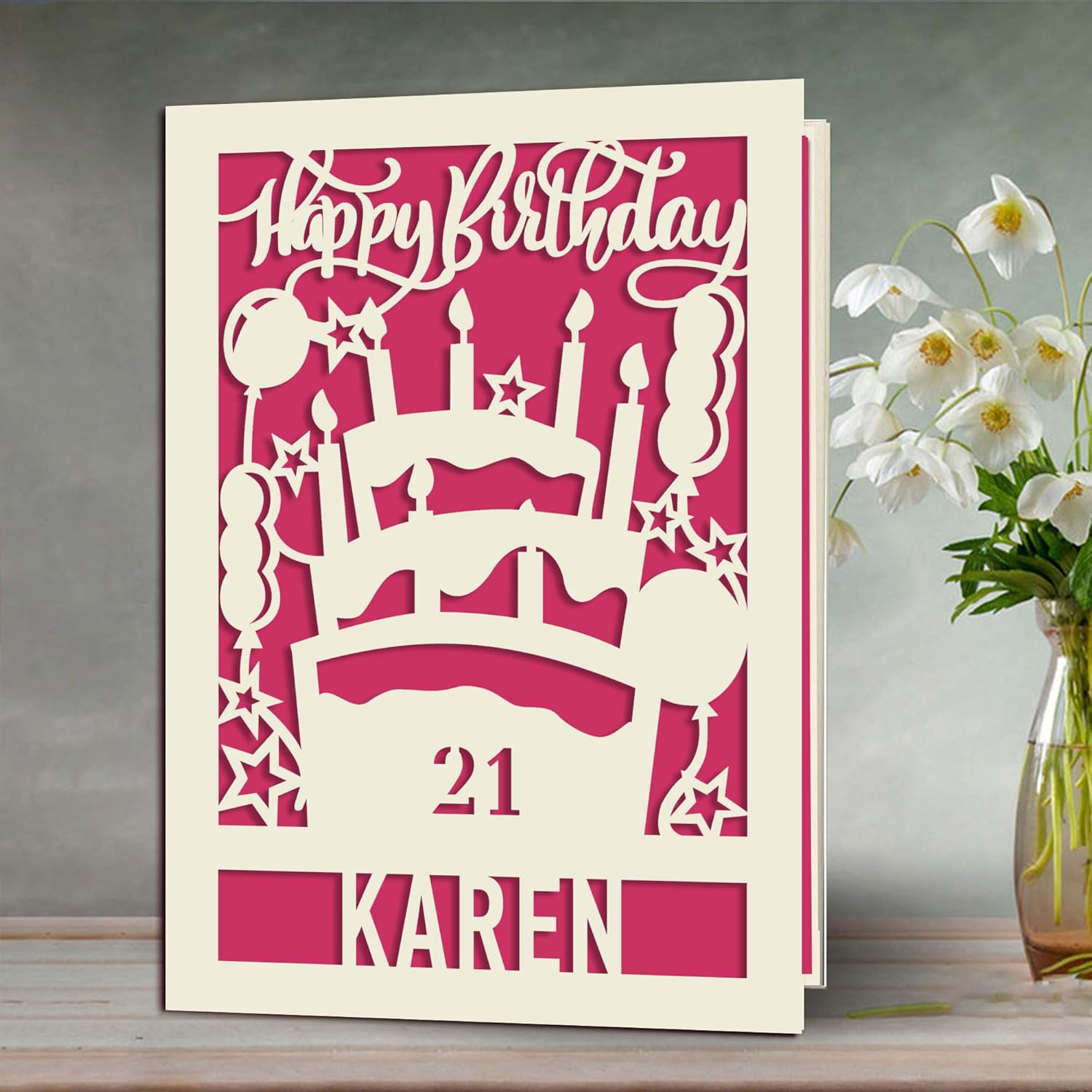 EDSG Tarjetas de cumpleaños para mujeres y hombres, tarjetas de cumpleaños personalizadas, regalos para ella, tarjetas de felicitación con cualquier
