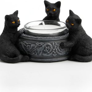 Veronese Design Figura pintada a mano de resina con forma de gato negro de 2 pulgadas Veronese Design Figura pintada a mano de resina con forma de gato negro de 2 pulgadas