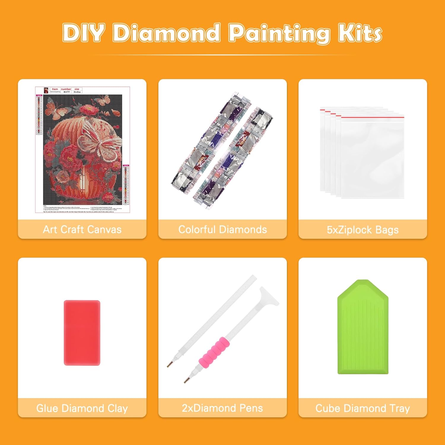 RICUVED Pintura artística de diamantes de flores, kit de pintura de diamantes de mariposas para adultos, arte de gemas de diamantes 5D, taladro