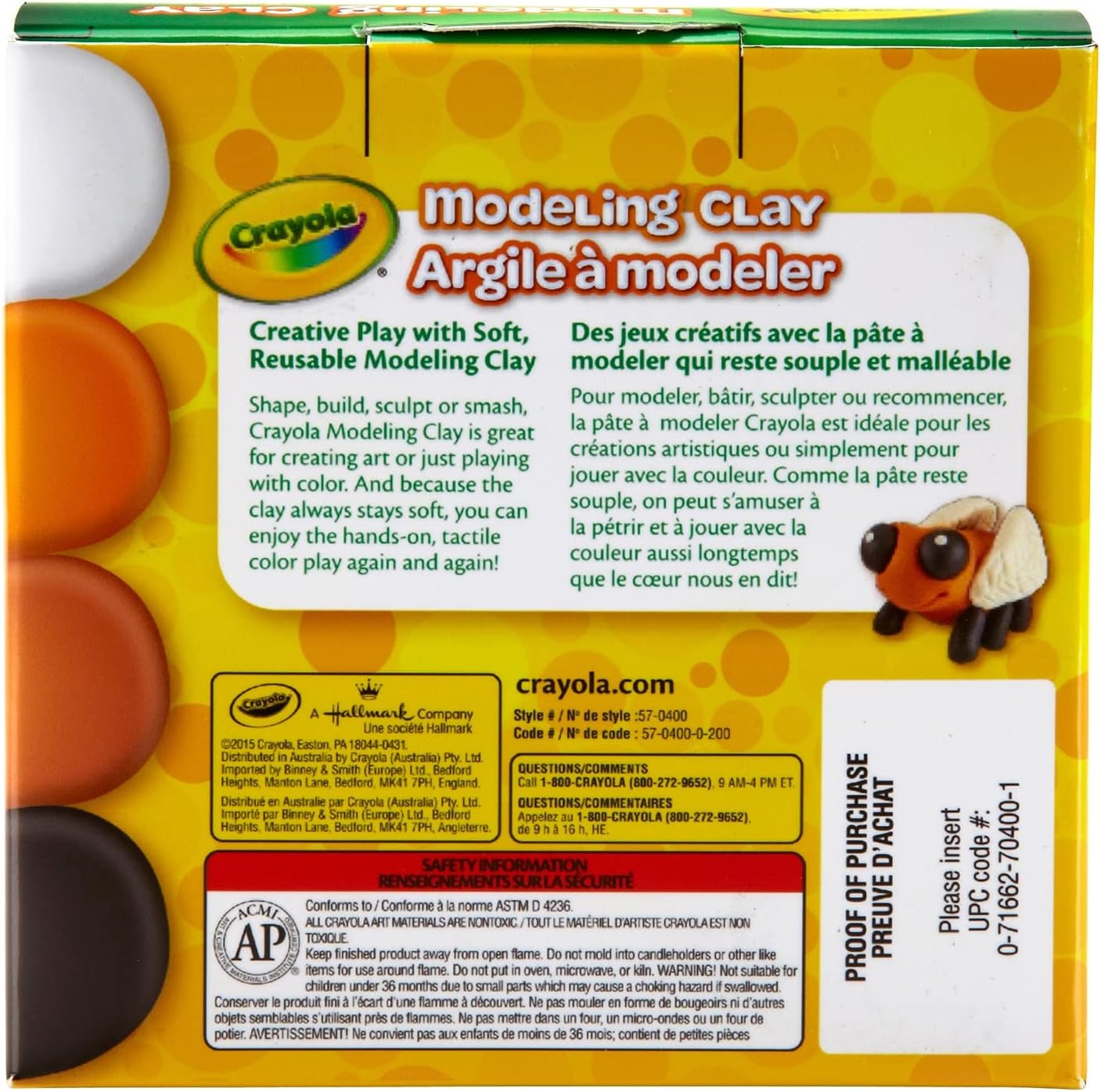 Crayola Arcilla para modelar, no seca, colores surtidos, 1 libra