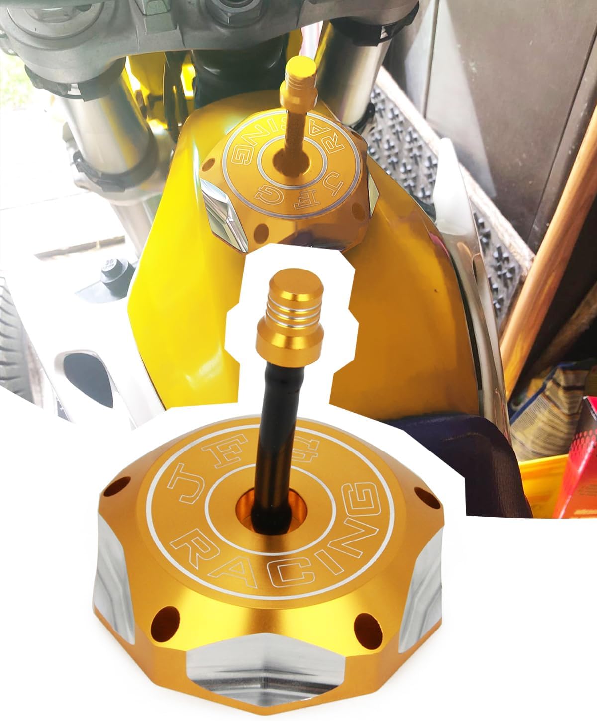 Cubierta de la tapa del tanque de combustible de la motocicleta de la suciedad con la manguera de ventilación de aire para DRZ5070125400400E,