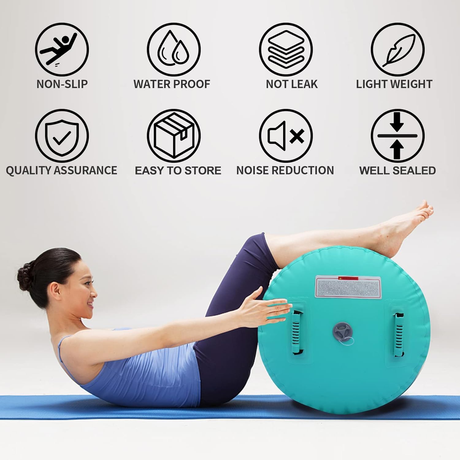 Colchoneta inflable para gimnasia con rodillo de aire, equipo de gimnasia con bomba para entrenamiento de yoga, animadoras, uso doméstico