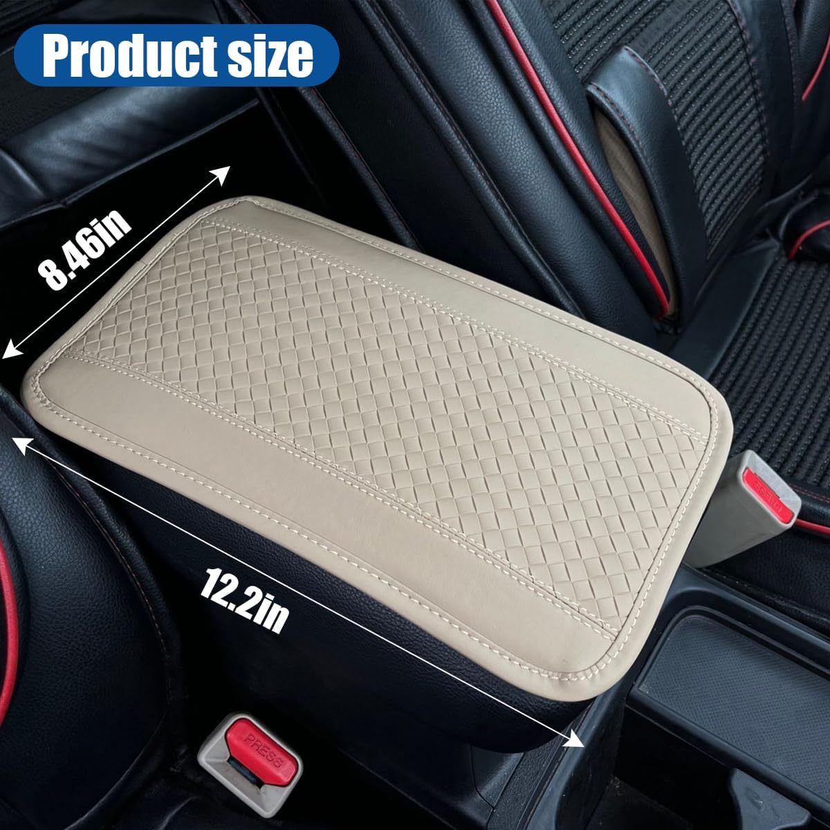 Almohadilla para consola central de automóvil, funda de cuero universal para caja de almacenamiento para reposabrazos, accesorios interiores de