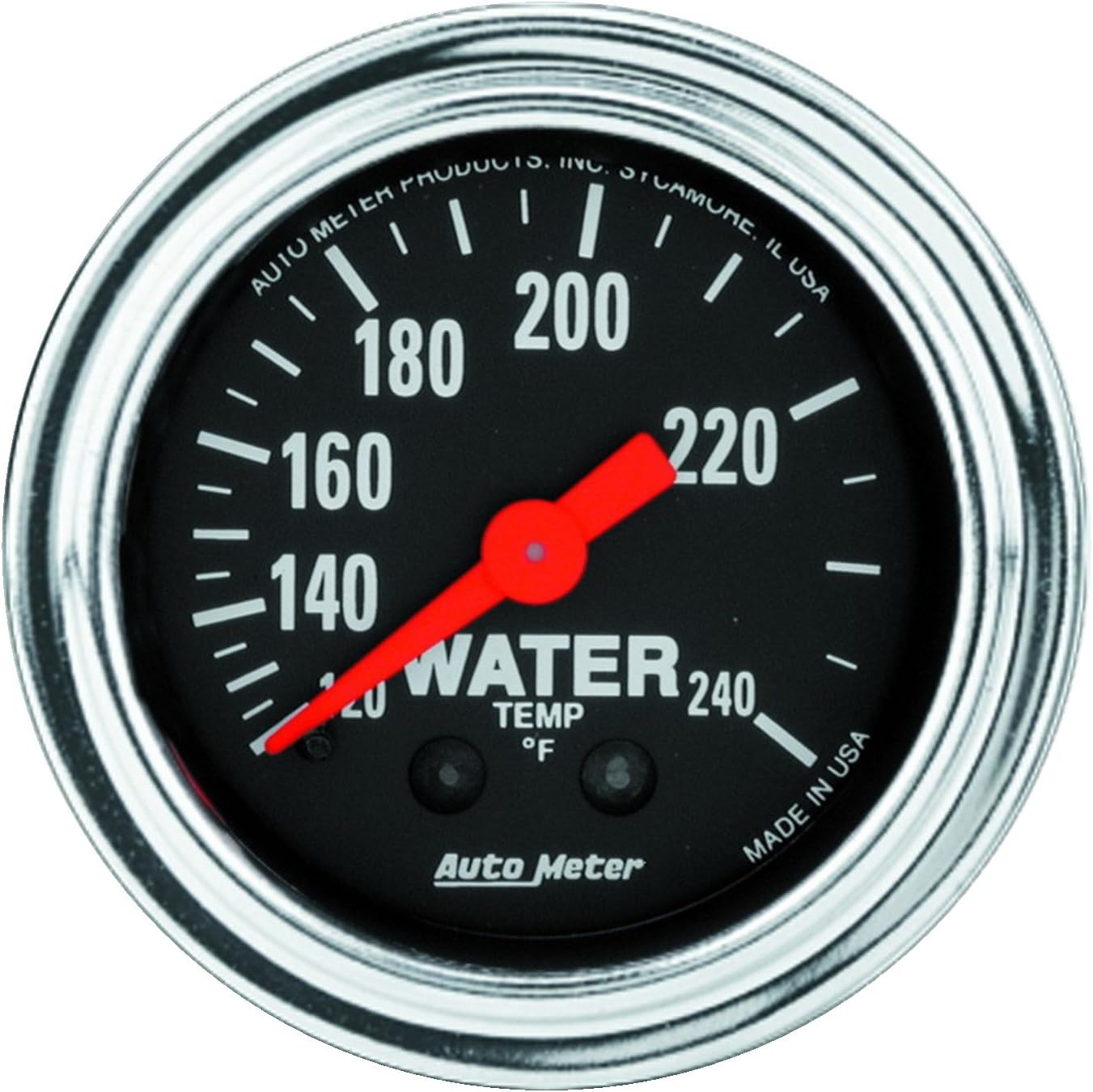 Auto Meter 2433 Medidor de temperatura del agua mecánico tradicional cromado