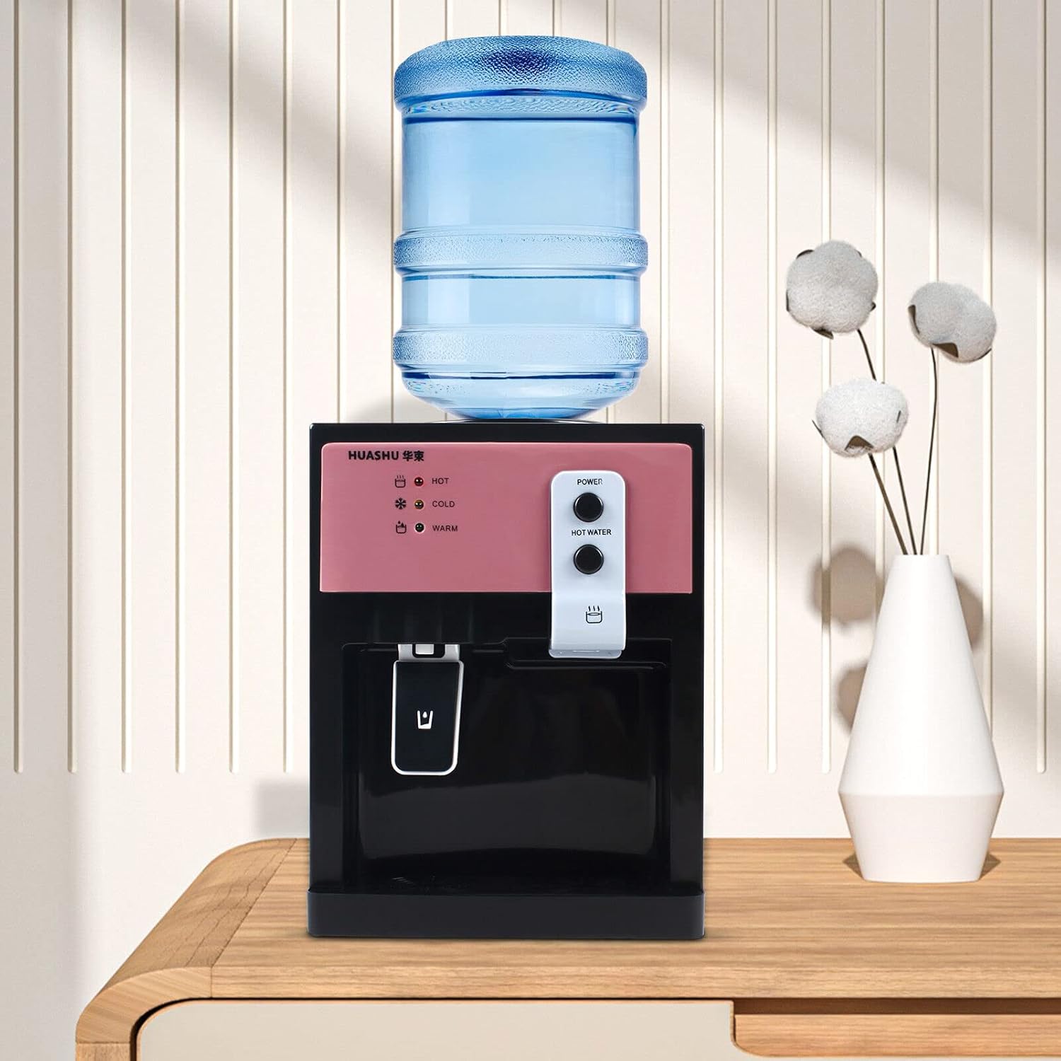 Dispensador de agua eléctrico, dispensador de agua fría y caliente de escritorio, dispensador de agua para el hogar y la oficina, colocado en la