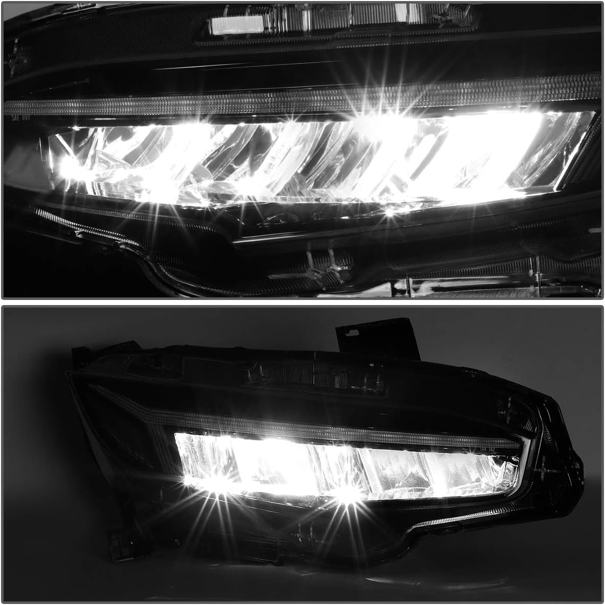 Auto Dynasty Par de lámparas LED DRL estilo DRL secuencial para faros delanteros compatibles con Honda Civic 16-18
