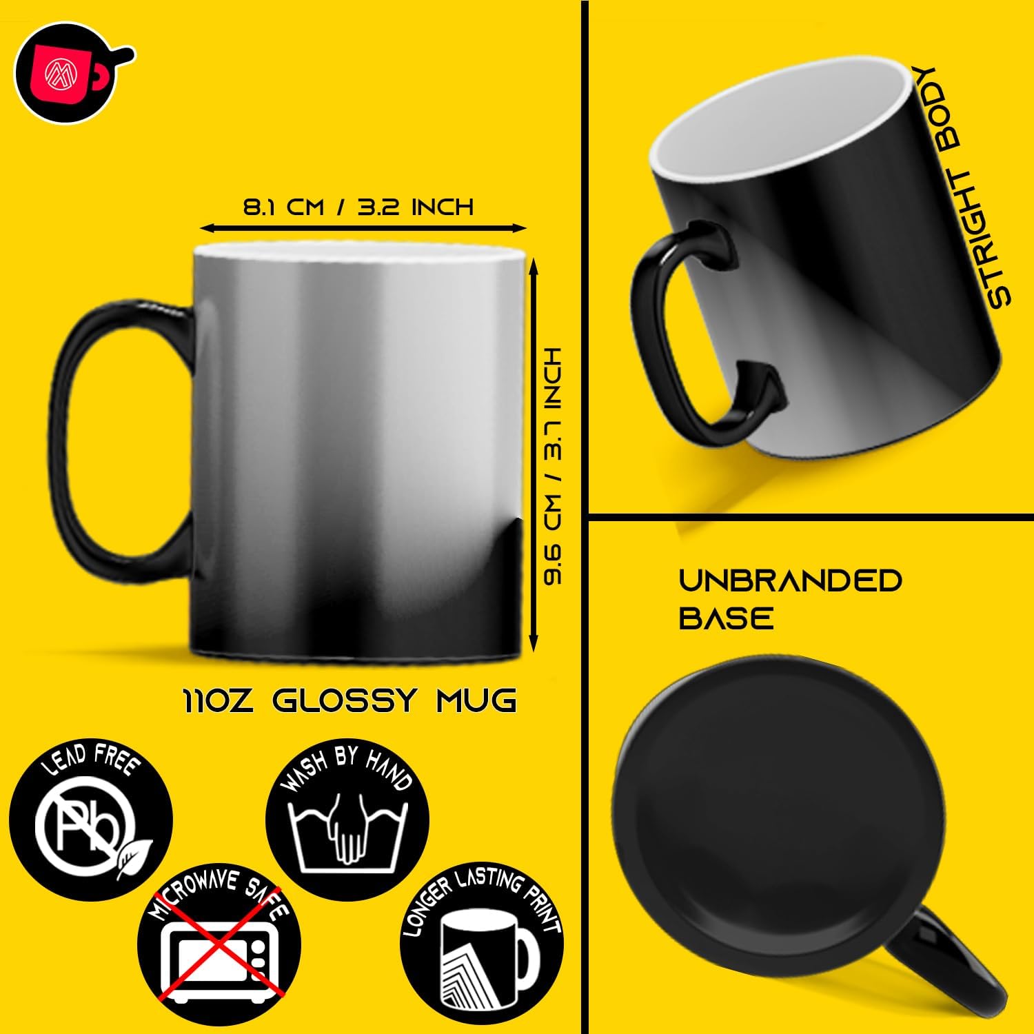 TWISTED ENVY 12 tazas de sublimación de color Chaging de 11 oz con caja de regalo. Tazas – Caja de cartón con soporte de espuma de 12 unidades