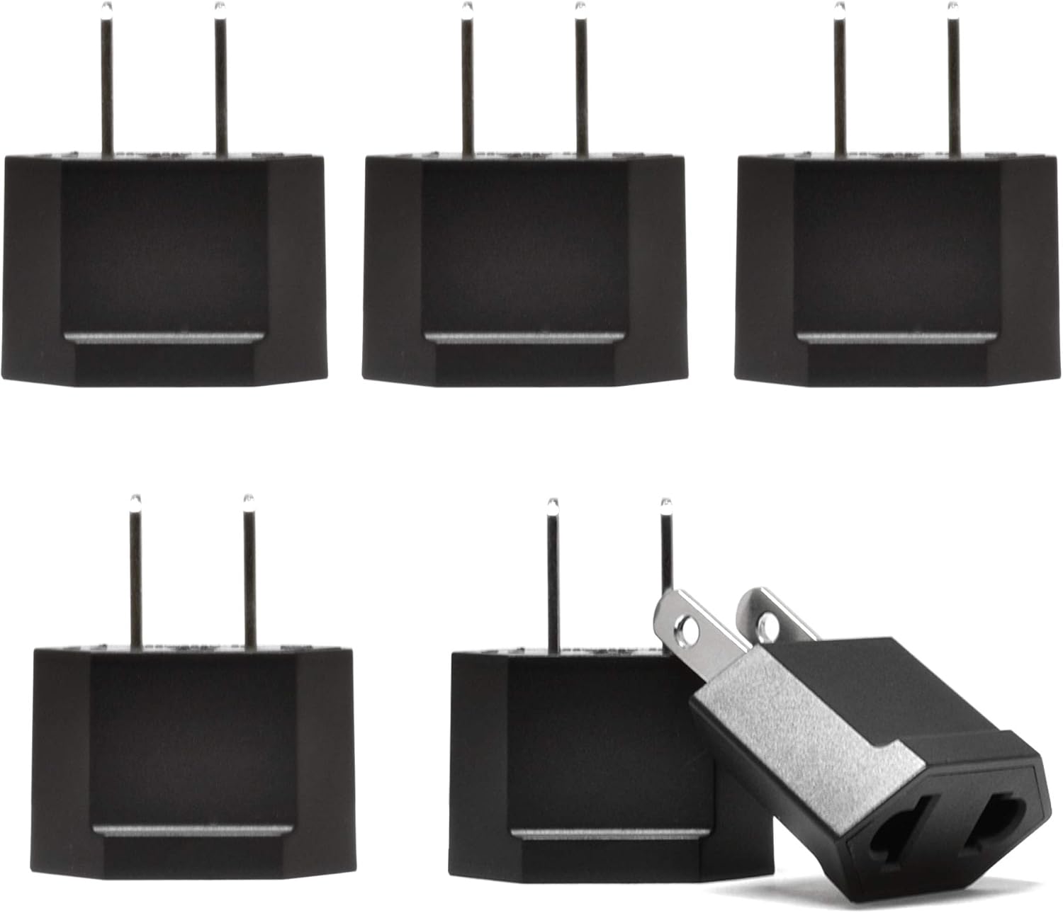 Ceptics Adaptador de enchufe europeo a estadounidense, Europa, Asia, China, Corea a Estados Unidos, adaptador de 2 pines tipo C a tipo A, Japón,