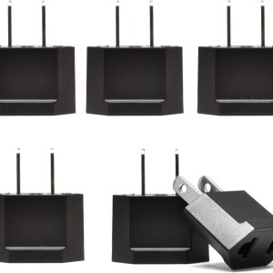 Ceptics Adaptador de enchufe europeo a estadounidense, Europa, Asia, China, Corea a Estados Unidos, adaptador de 2 pines tipo C a tipo A, Japón, Ceptics Adaptador de enchufe europeo a estadounidense, Europa, Asia, China, Corea a Estados Unidos, adaptador de 2 pines tipo C a tipo A, Japón,