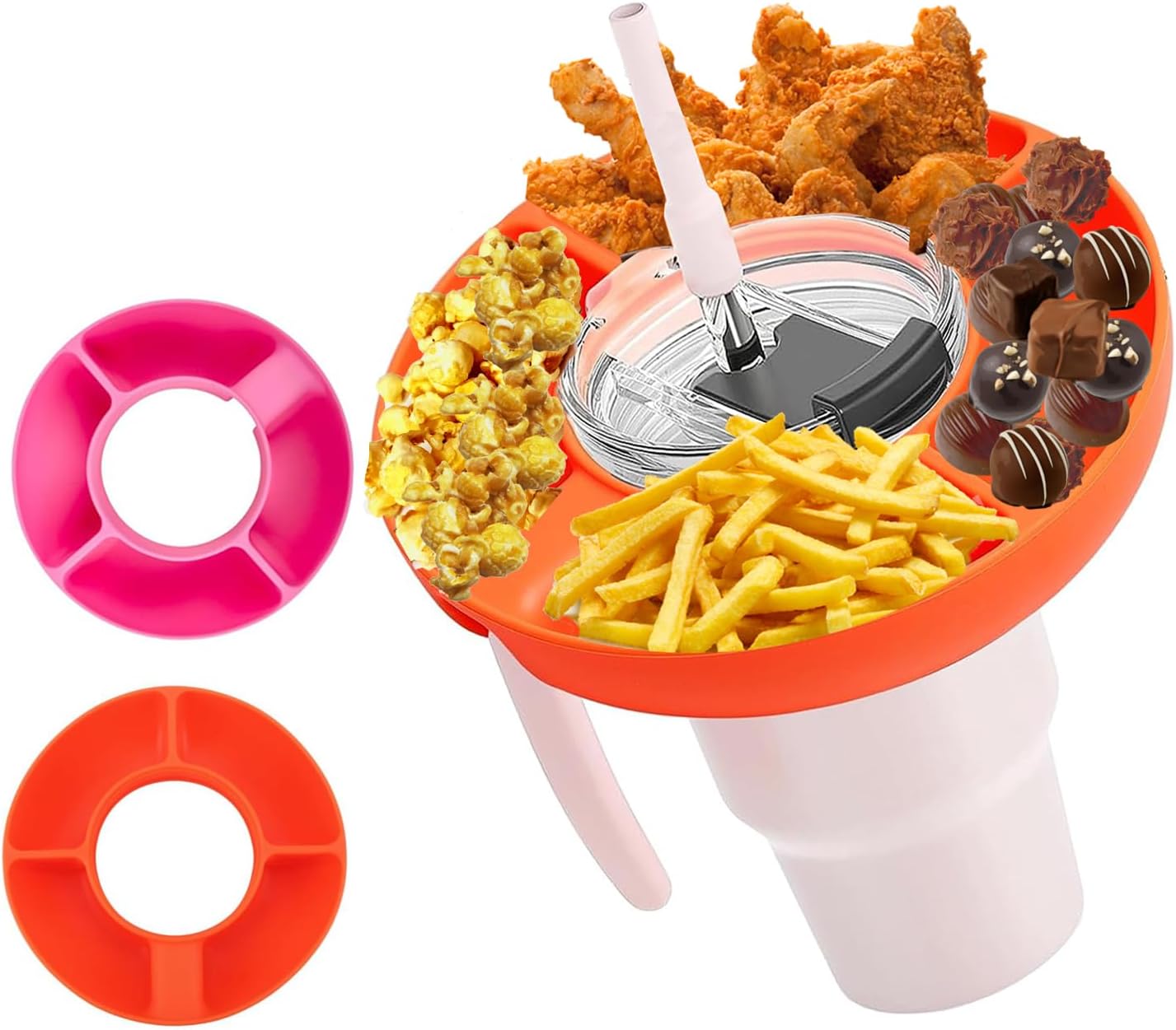 Atifer Tazón de aperitivos para taza Stanley, accesorios para bandeja de aperitivos Stanley, 2 accesorios reutilizables para bandeja de aperitivos