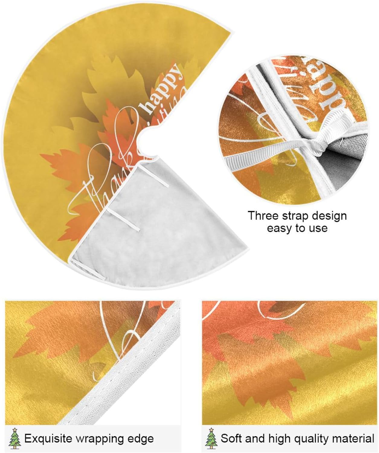Elements on Autumn Merry Christmas Tree Skirt, decoración navideña, faldas de árbol grandes, decoraciones de árboles de Navidad