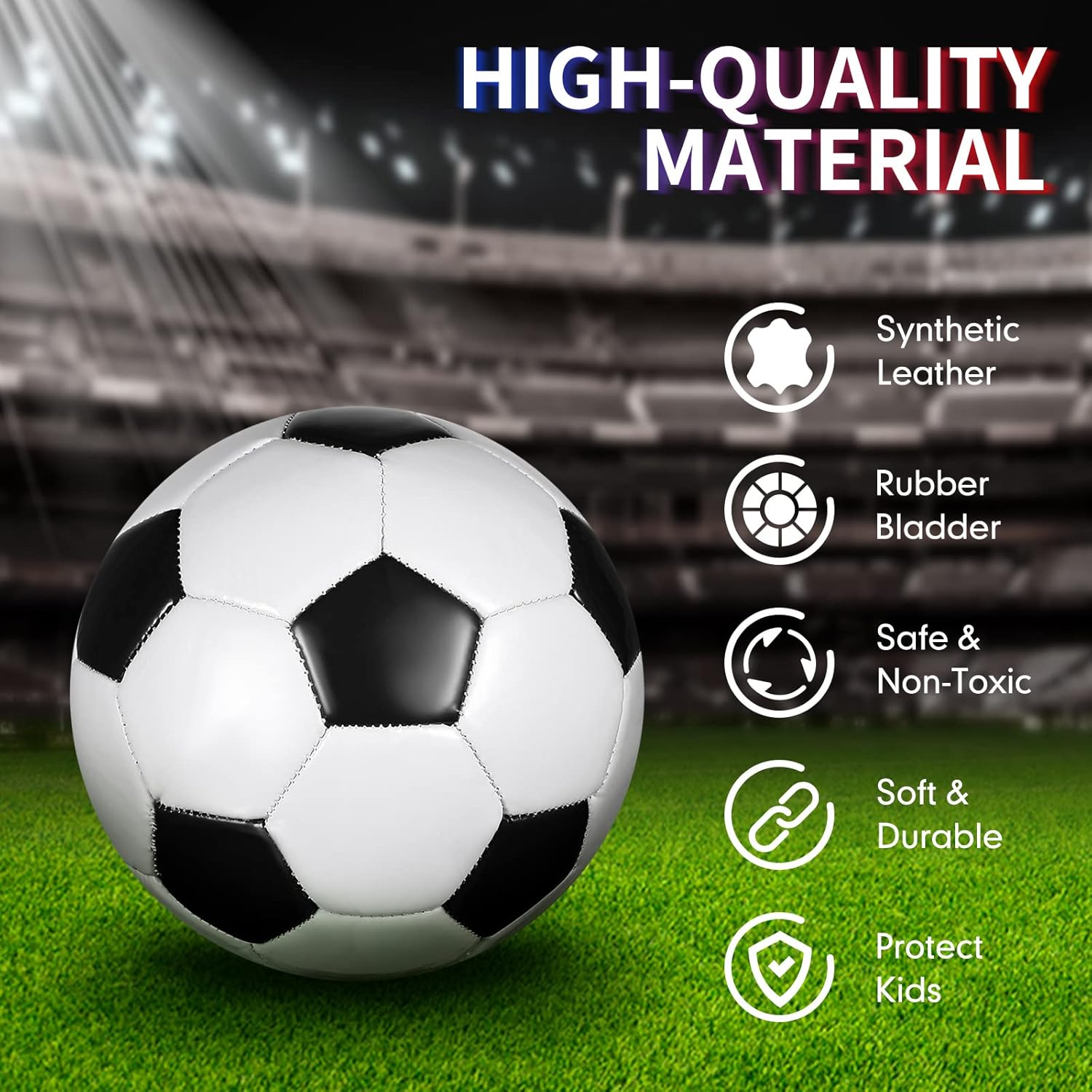 4 pelotas de fútbol con inflador, tamaño oficial, para deportes en interiores y exteriores, para niños y adultos, jugadores, entrenamiento, regalo