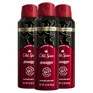 Old Spice Desodorante sin aluminio para hombre, espray corporal seco, Swagger, protección contra olores 247, 5.1 onzas (paquete de 3) Old Spice Desodorante sin aluminio para hombre, espray corporal seco, Swagger, protección contra olores 247, 5.1 onzas (paquete de 3)