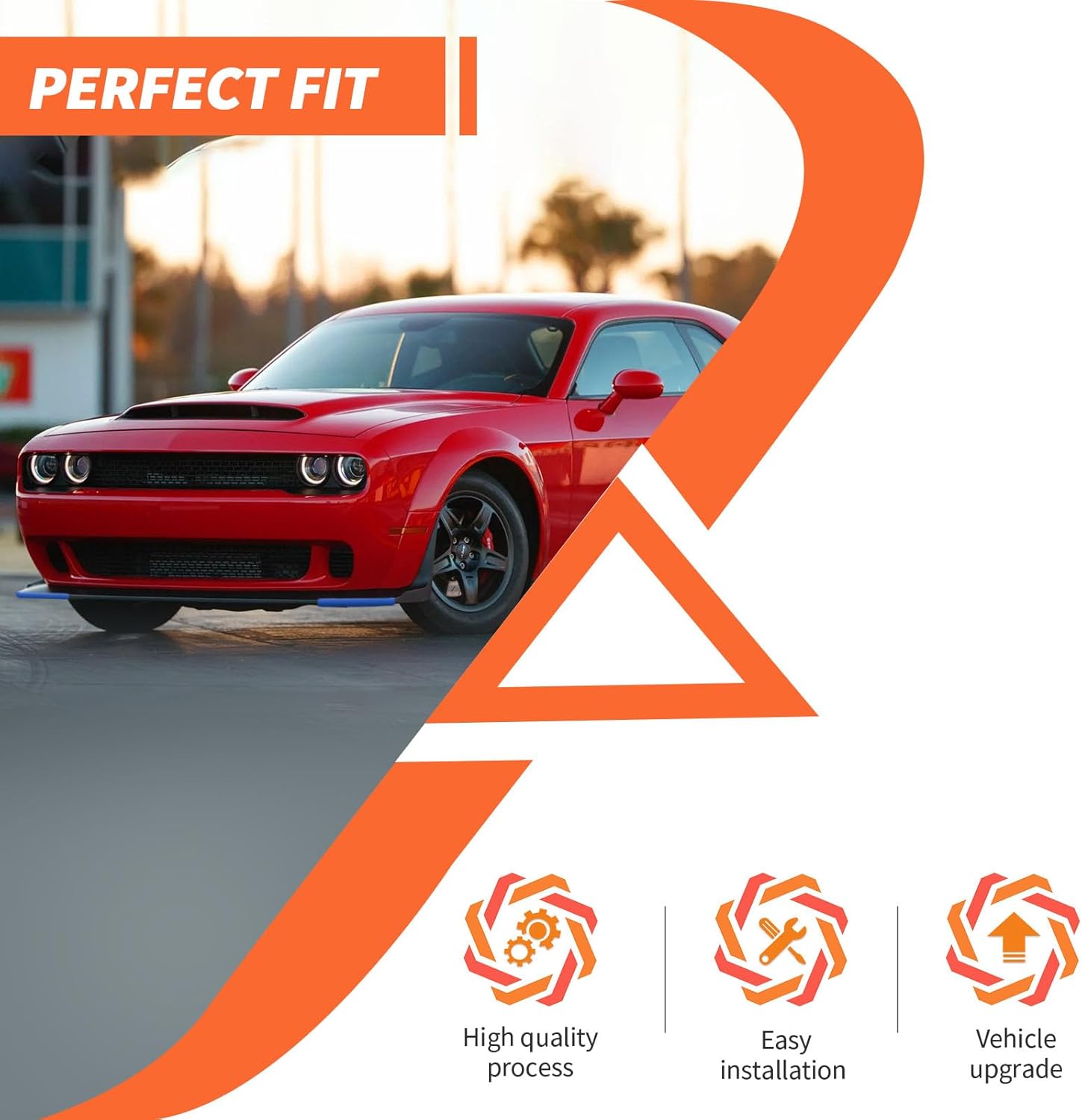 Cubierta protectora para parachoques delantero compatible con Dodge Challenger RT GT SRT 2015, 2016, 2017, 2018, 2019, 2020, 2021, 2022, 2023 (azul)