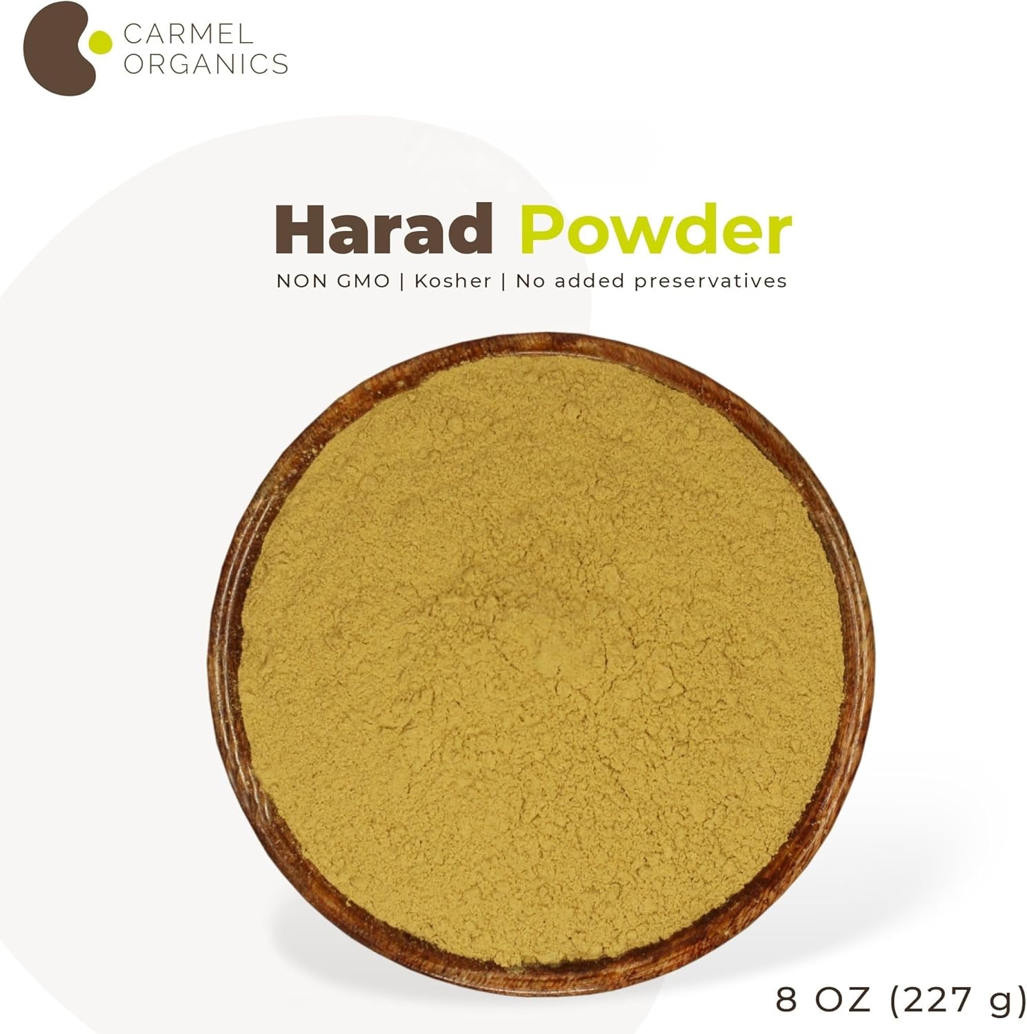 CARMEL ORGANICS HaradHaritaki – Polvo de fruta de 8 onzas o 0.5 libras8.01 oz (paquete de 1)  Natural  Sin conservantes añadidos  Sin OMG