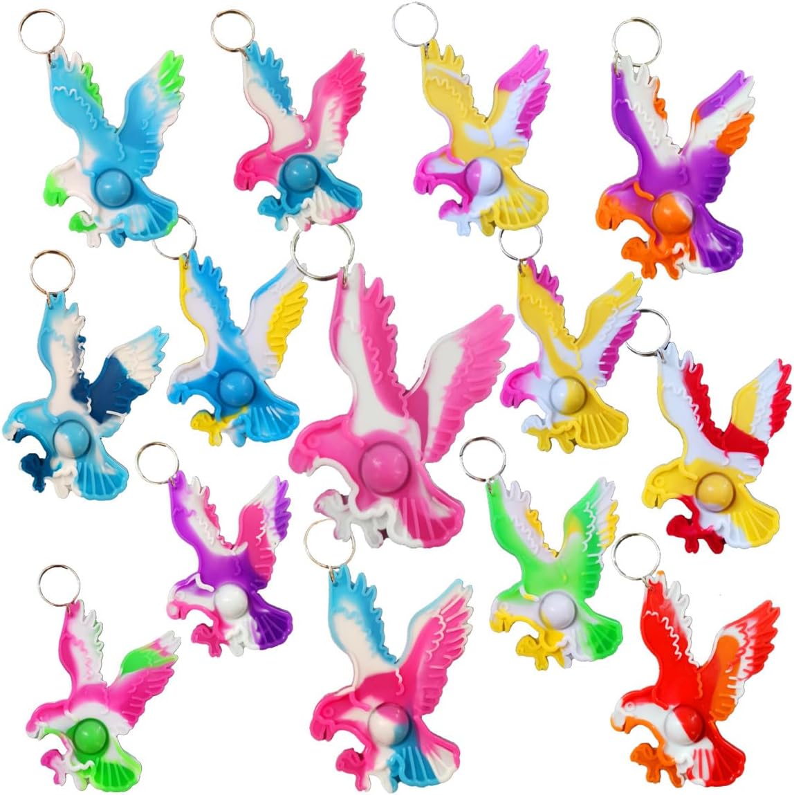 HOZKEAP (animal de pastizal) 24 paquetes de mini llavero pop de águila a granel, regalos de cumpleaños, regalos de fiesta, regalo de premio para