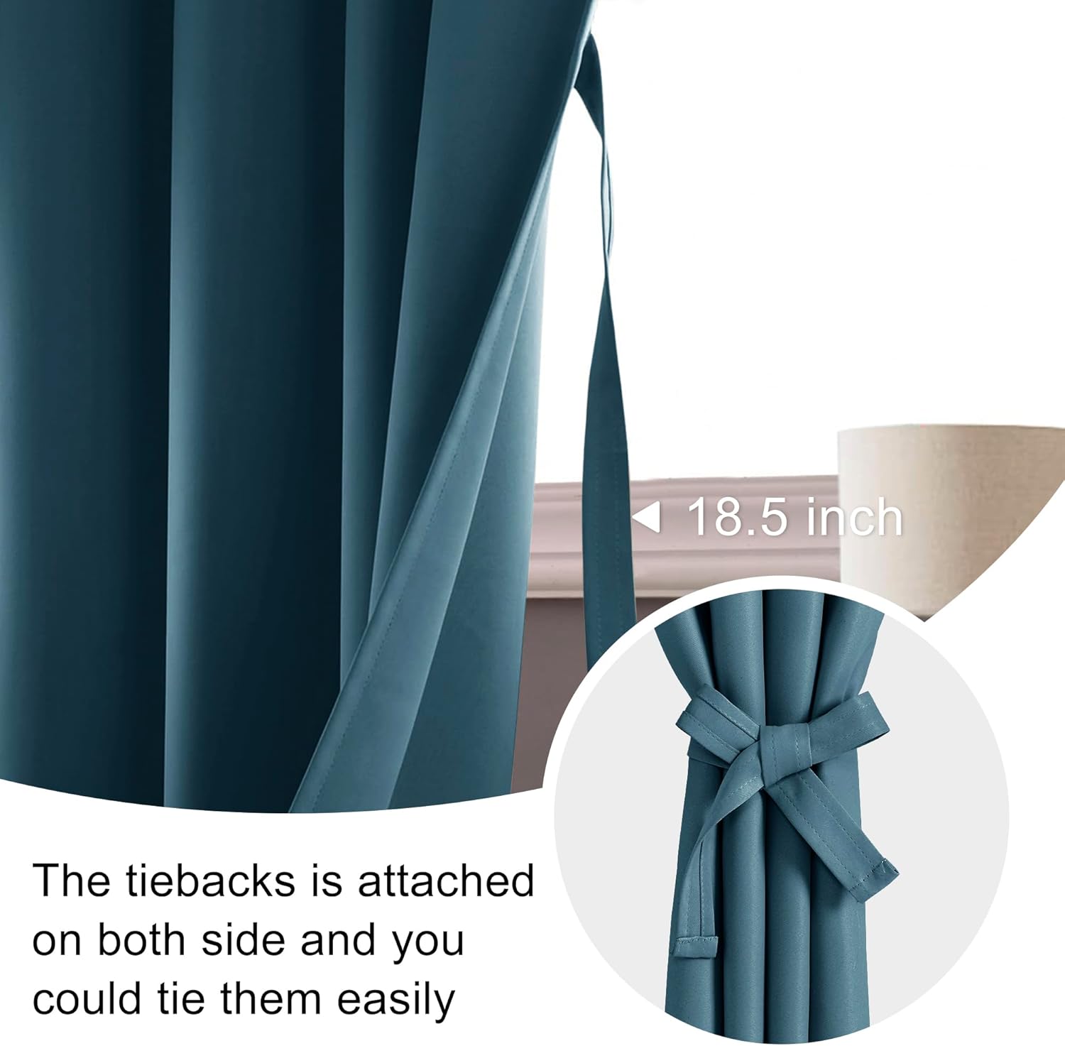 JIUZHEN Cortinas cortas con 2 alzapaños, cortinas con cenefa de 42 x 30 pulgadas para ventanas pequeñas, cortinas térmicas de oscurecimiento de