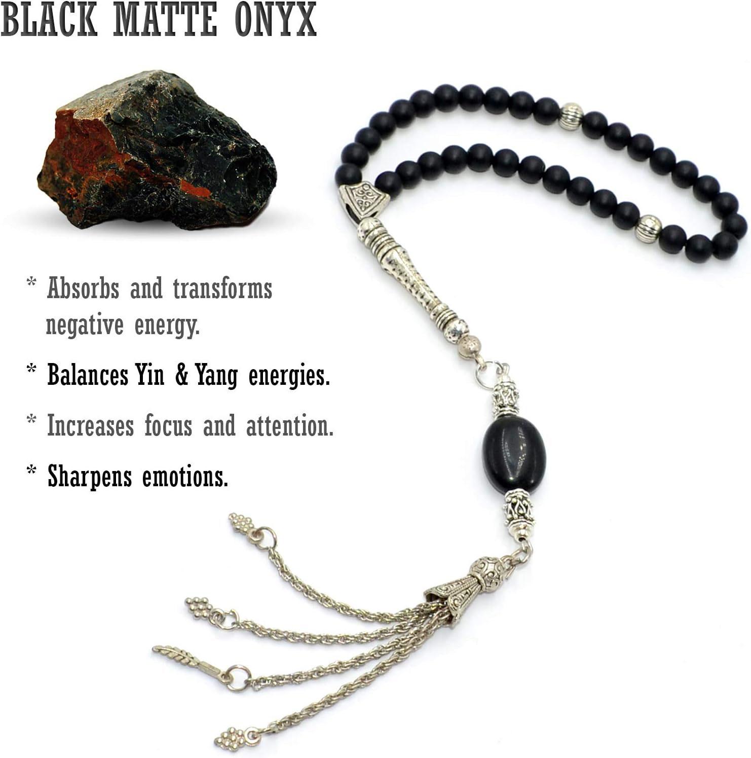 Cuentas pequeñas Serie TESBIH (0.236 in, 33 cuentas pequeñas) Tesbih-Tasbih-Tasbeeh-Misbaha-Masbaha-Subha-Sebha-Sibha-Worry Beads (piedra natural