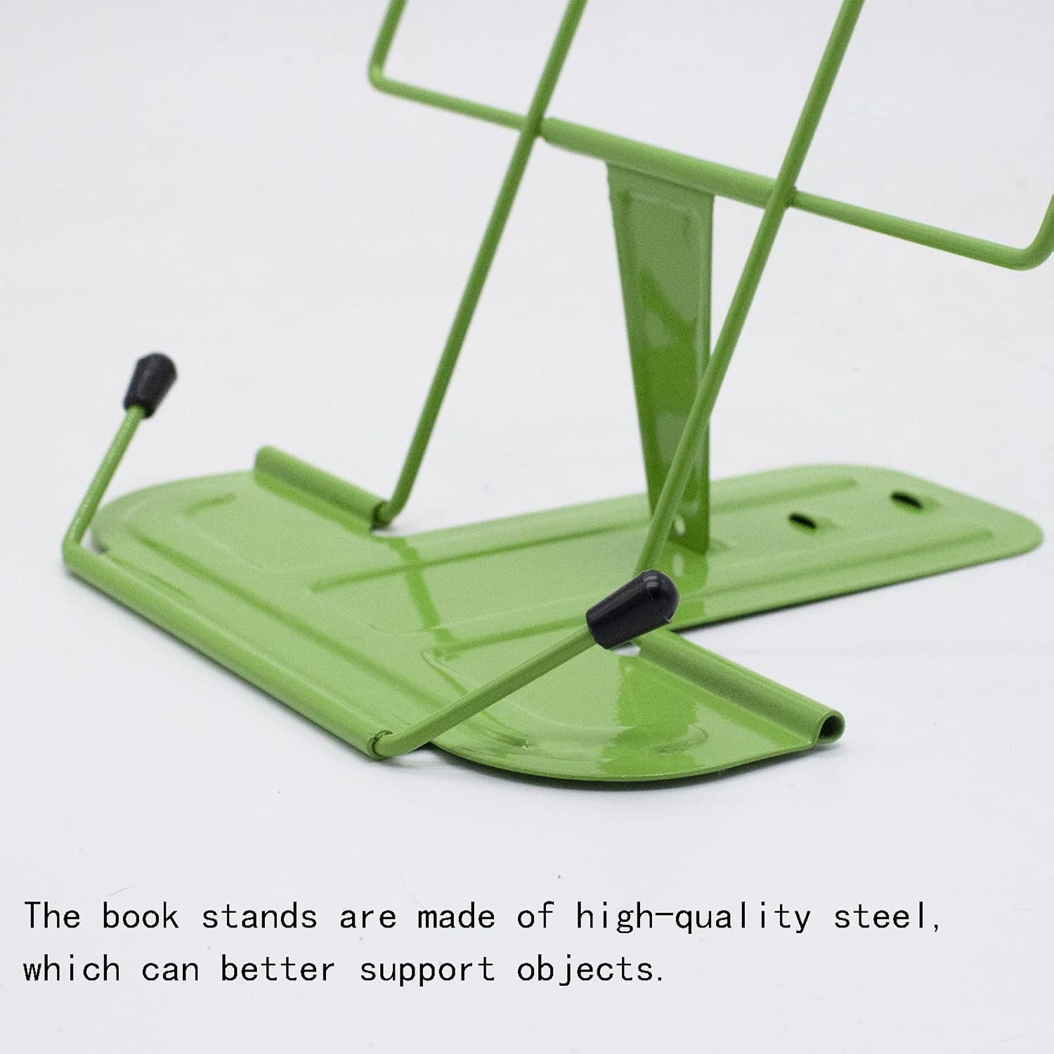 Soporte de libro de metal para escritorio, estante de lectura ajustable, soporte para libros (verde)