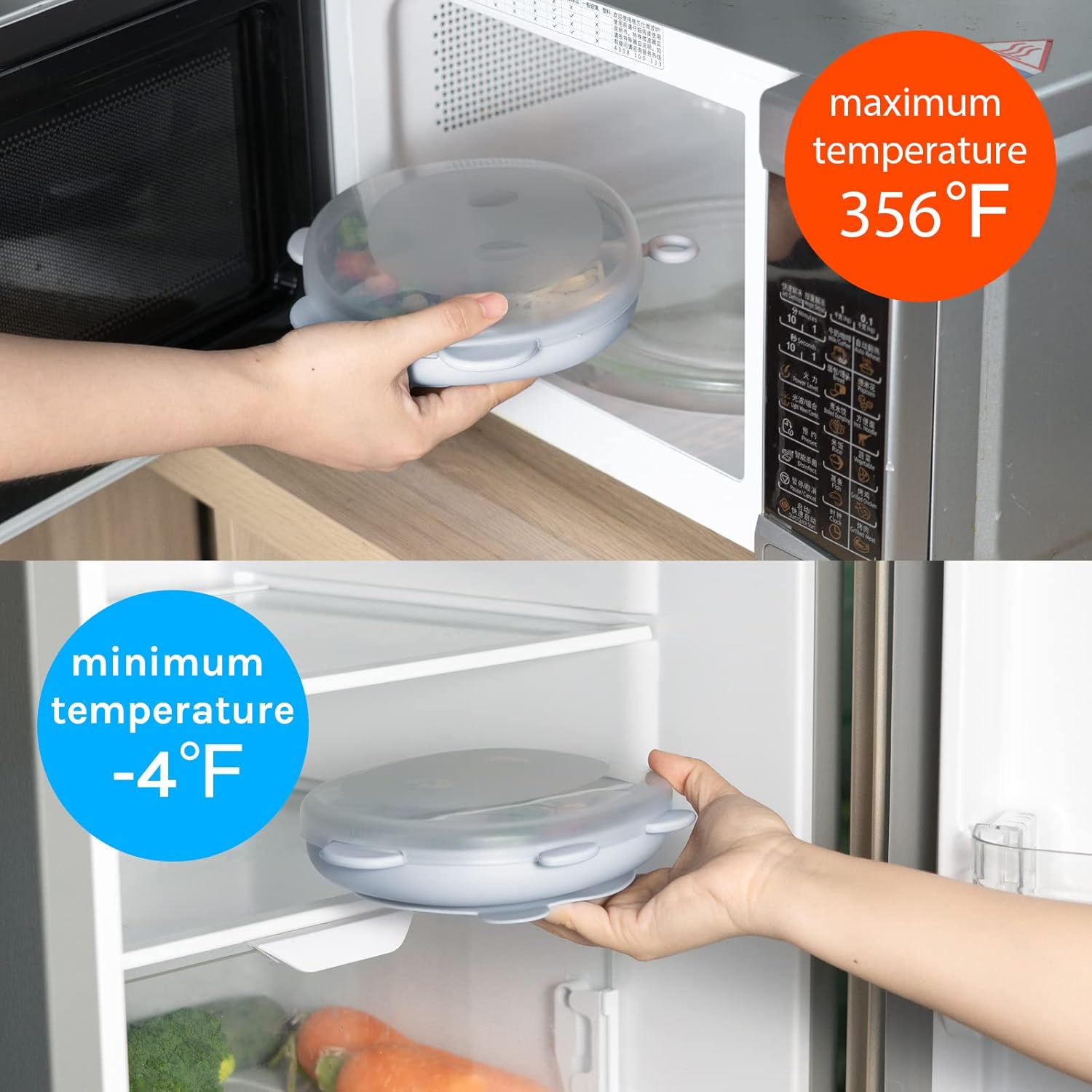 Qishare Platos de succión de silicona para bebés y niños pequeños, plato dividido con agarre de succión fuerte, juego de utensilios de