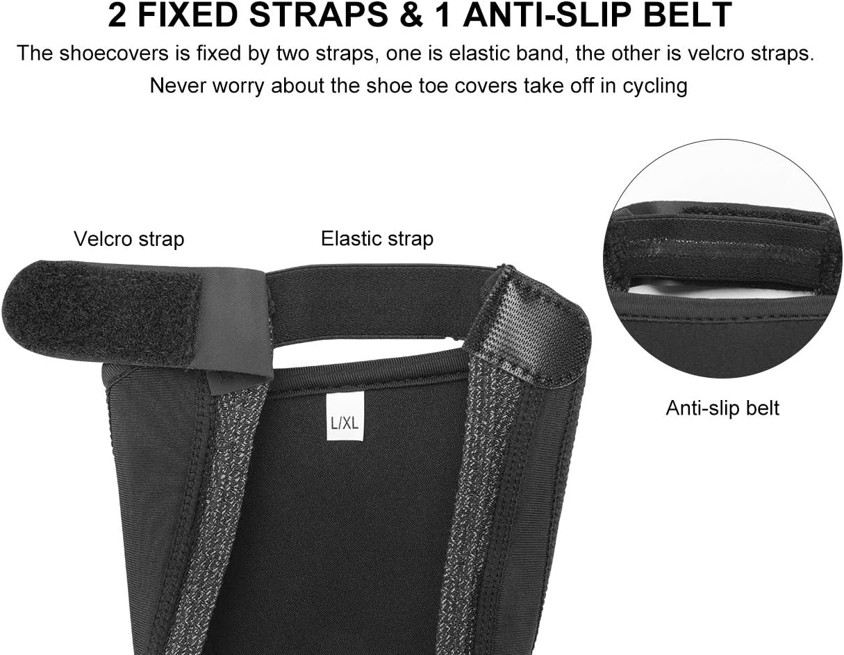 ROCKBROS Cubiertas térmicas para zapatos de ciclismo, cubierta de puntera a prueba de viento, media cubierta resistente al agua para zapatos de