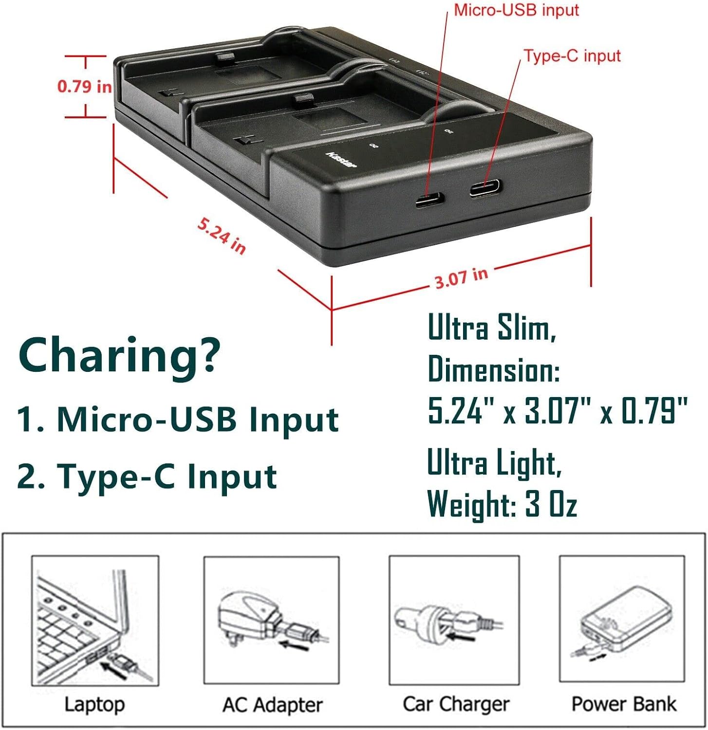 Kastar Paquete de 3 baterías BP-915G y cargador USB LTD2 compatible con Canon C2, FV1, DM-MV1, DM-MV10, DM-MV20, E1, E2, E30, E65AS, EOS C100, C100