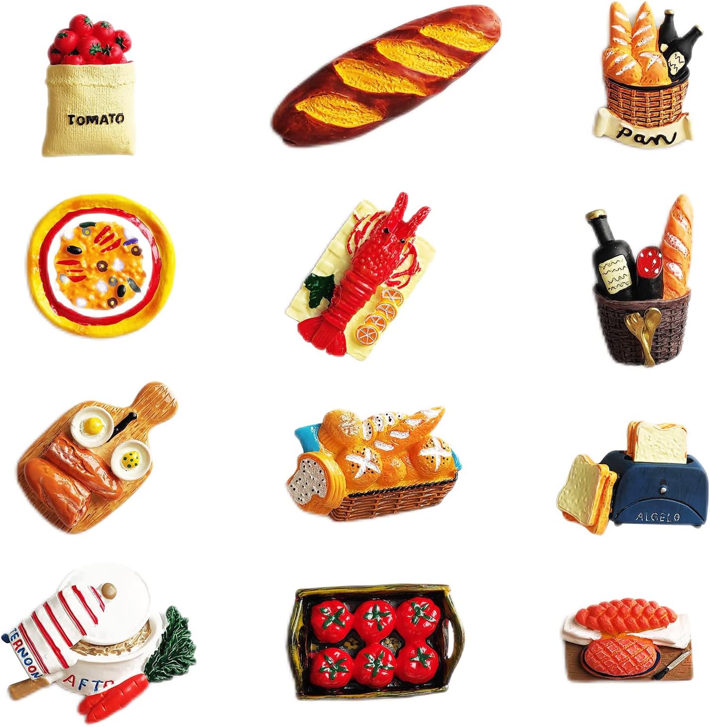 12 calcomanías de imán para refrigerador, divertidas calcomanías 3D para decoración del hogar, cocina, oficina, pizarra blanca, mapas, imanes