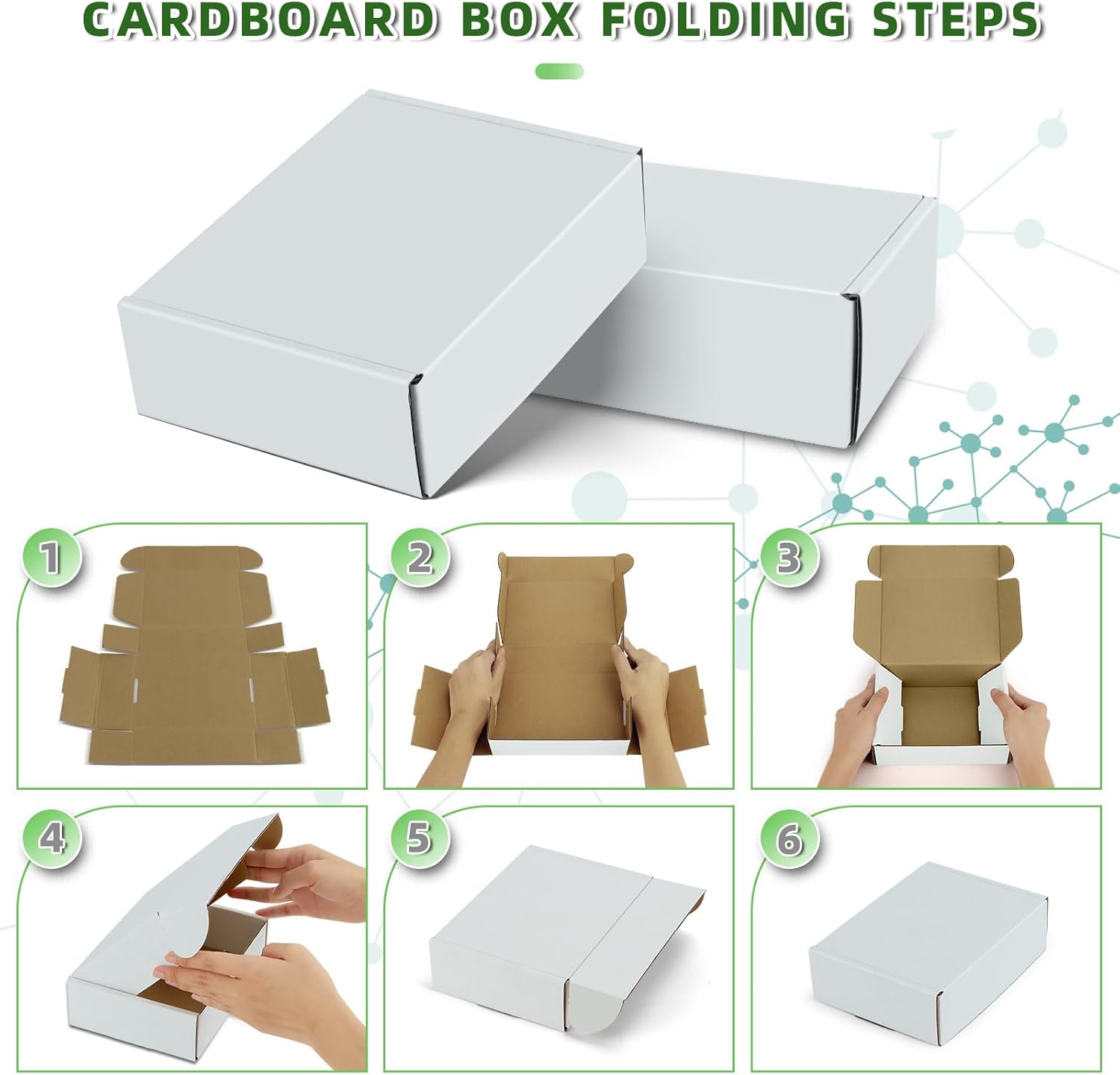 Paquete de 25 cajas de envío de 9 x 6 x 2 pulgadas para pequeñas empresas, cajas de cartón corrugado blanco para envío de correo, cajas de cartón