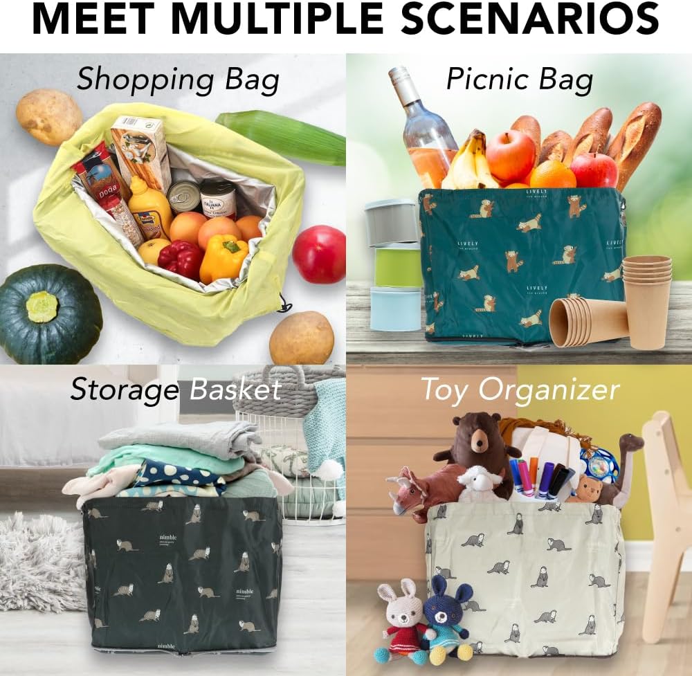Bolso de compras reutilizable medio ligero de nylon compacto de los bolsos de compras del ultramarinos
