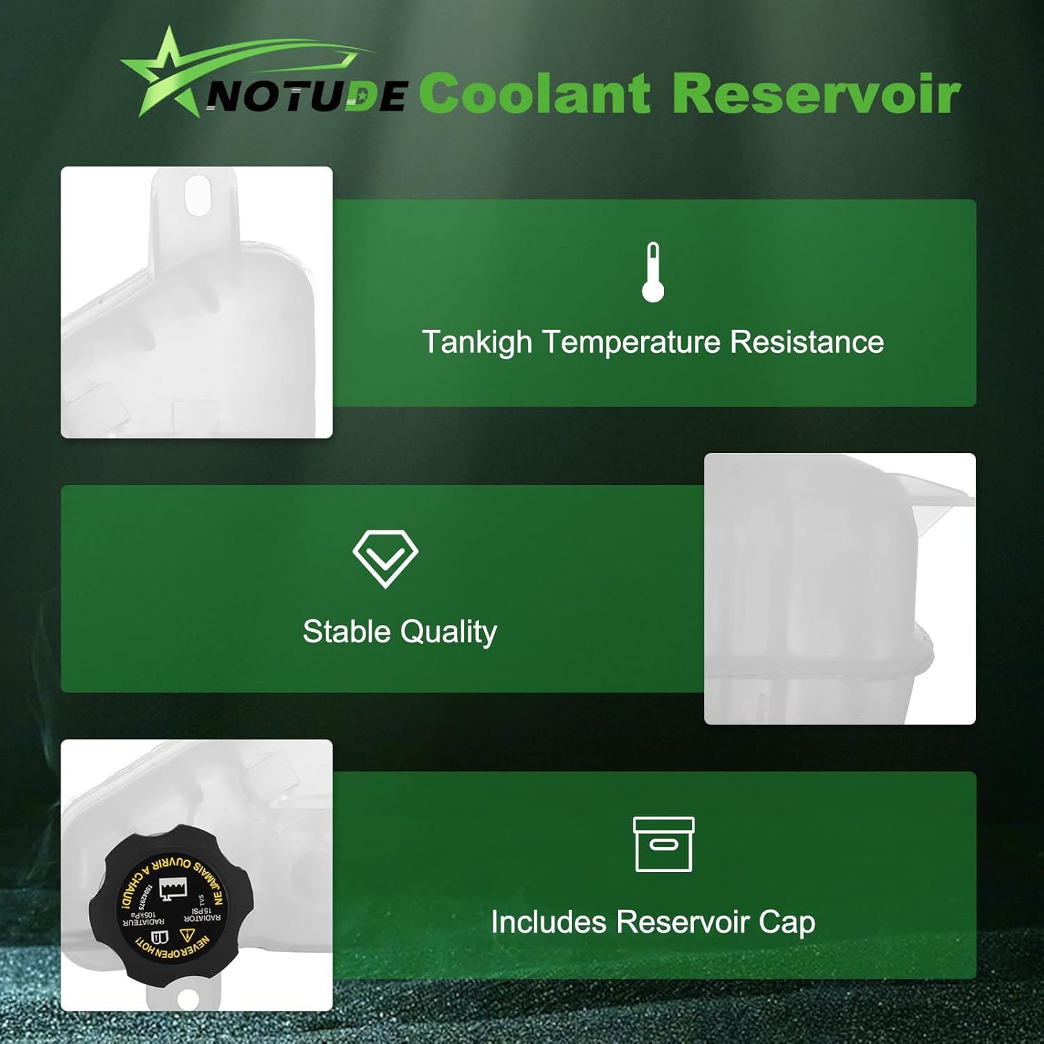 NOTUDE Depósito de refrigerante con tapa, tanque de desbordamiento de radiador de plástico para reemplazar 15908178 compatible con 2009 para G6 2