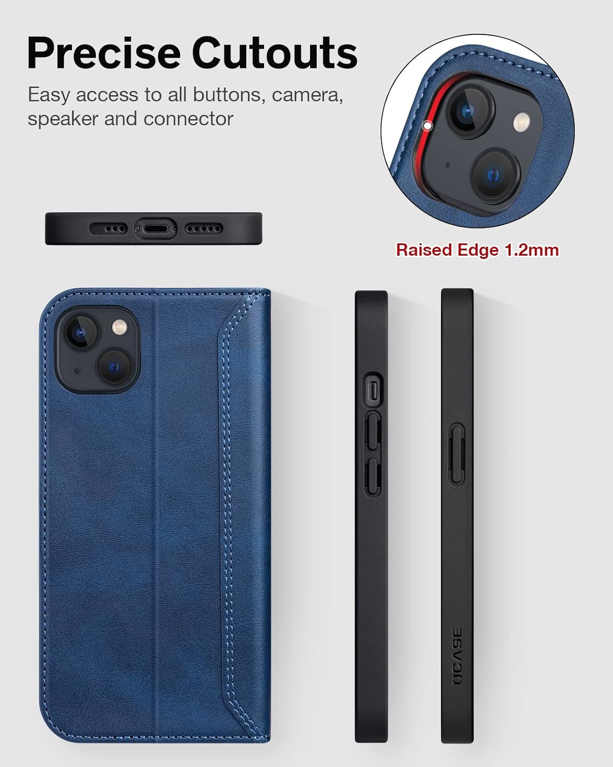 OCASE Funda tipo cartera de la serie Retro compatible con iPhone 14 con tarjeteros bloqueo RFID carcasa interior de TPU soporte Funda de piel