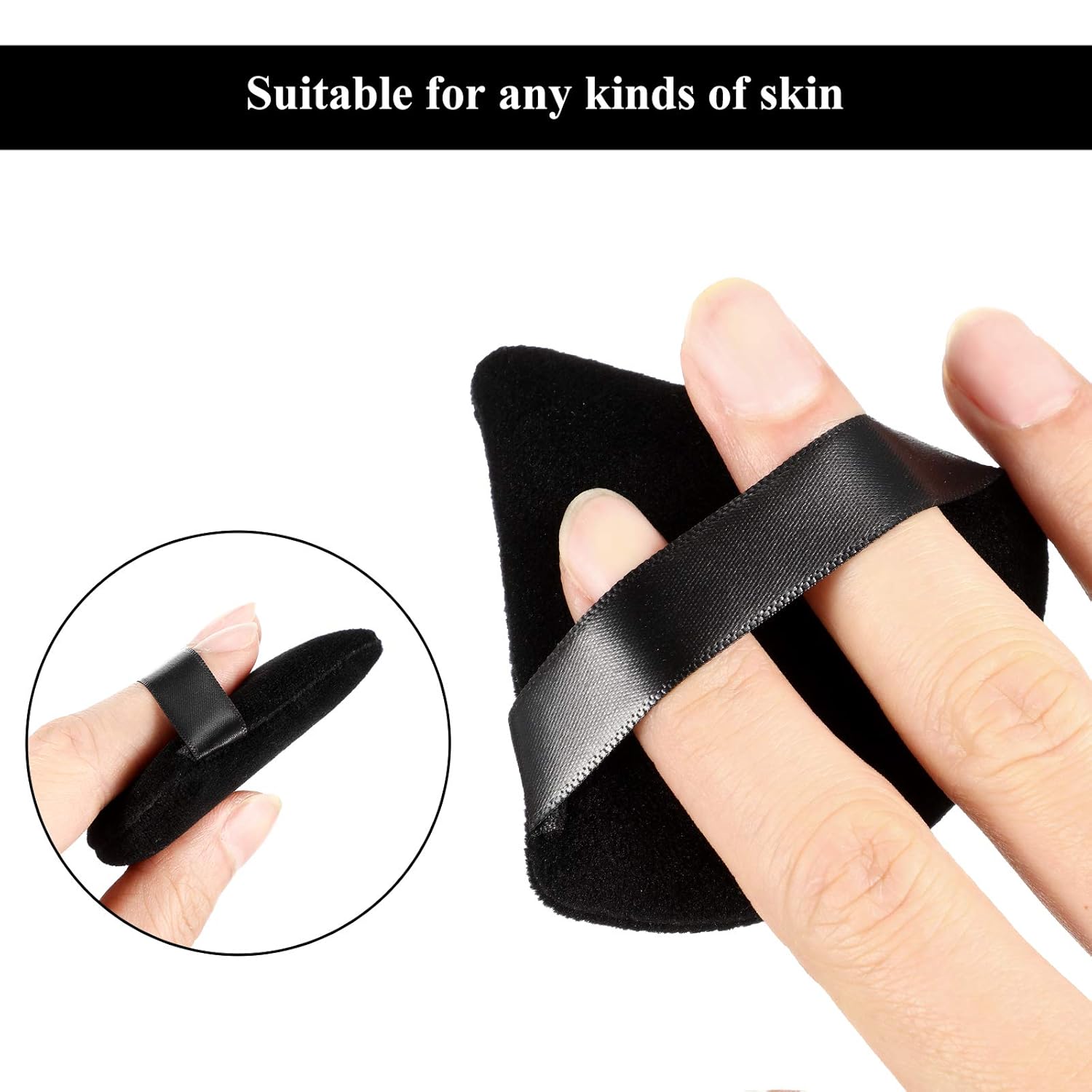 Esponja para polvo de cara con forma de triángulo, 12 piezas, para polvo suelto, suave, base cosmética, esponja mineral para productos en polvo,