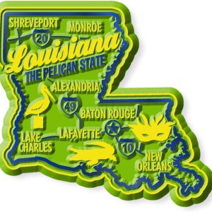 Imán de estado premium Louisiana de Classic Magnets, 2.5 x 2.3 pulgadas, recuerdos coleccionables fabricados en los Estados Unidos Imán de estado premium Louisiana de Classic Magnets, 2.5 x 2.3 pulgadas, recuerdos coleccionables fabricados en los Estados Unidos
