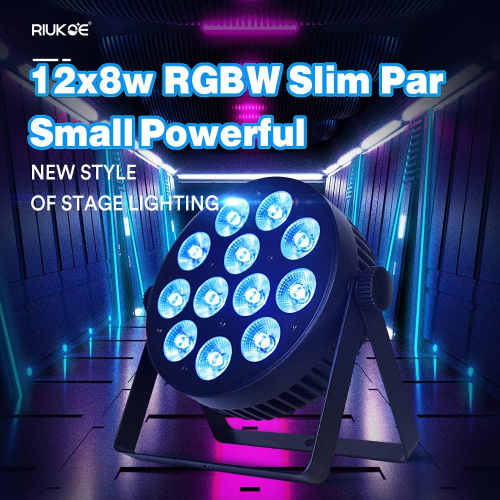 DJ SlimPAR RGBW LED Par puede lavar la luz DMX luces de escenario activadas por sonido sin ventilador para eventos, fiesta, paquete de 6