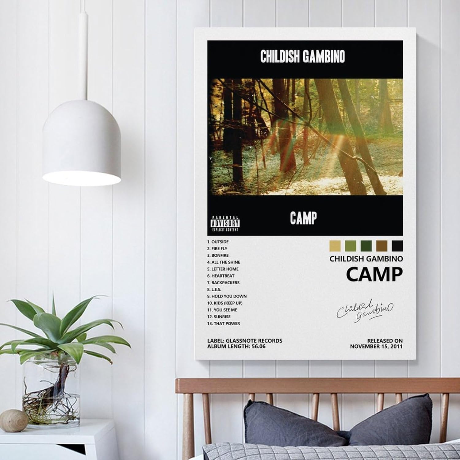 Póster infantil de Gambino Camp para dormitorio, lienzo estético, decoración de pared, 12 x 18 pulgadas (11.8 x 17.7 in)