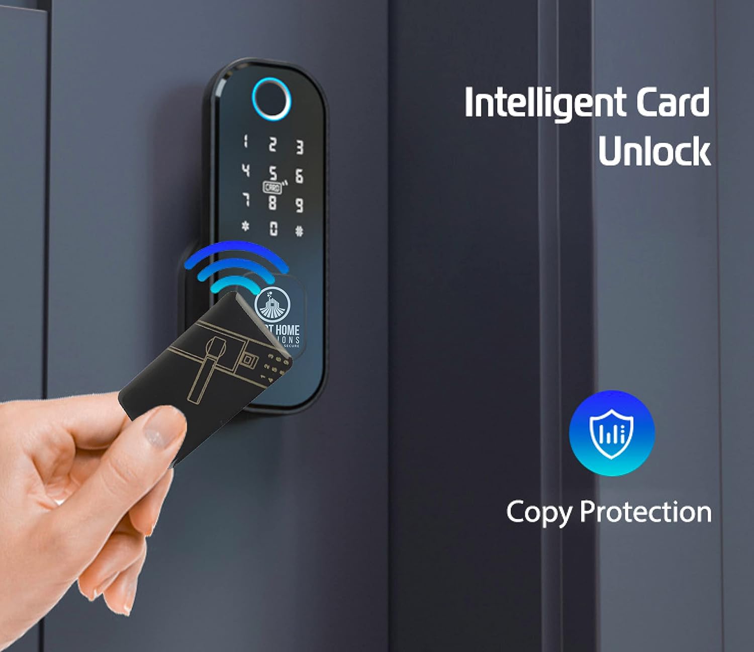 Bloqueo biométrico Intel IP65, teclado inteligente de bloqueo de adición de puerta multipunto compatible con, cerradura de puerta de entrada
