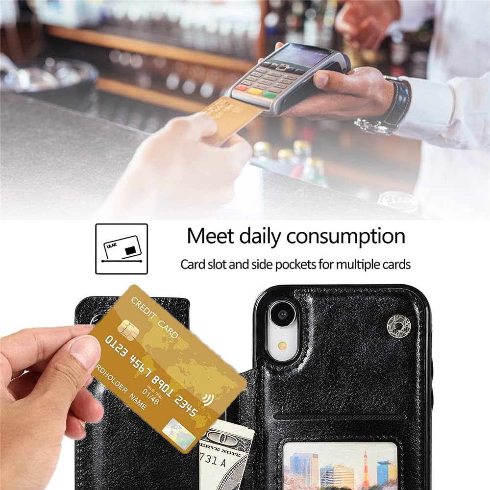 NKECXKJ Funda tipo cartera diseñada para iPhone XR10R, de piel sintética, con protector de pantalla, soporte para tarjetas, soporte a prueba de