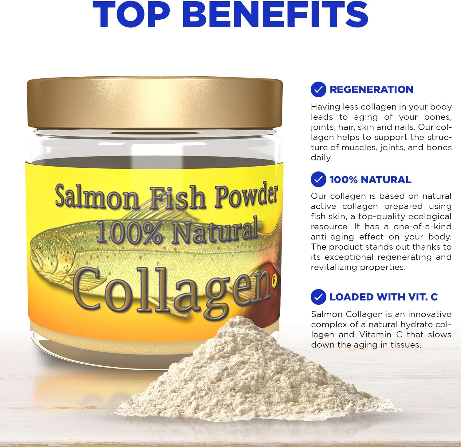 Colágeno Marino SALCOLL COLLAGEN, colágeno de salmón para dolor en las articulaciones, artritis reumatoide, osteoporosis ayuda a la regeneración de