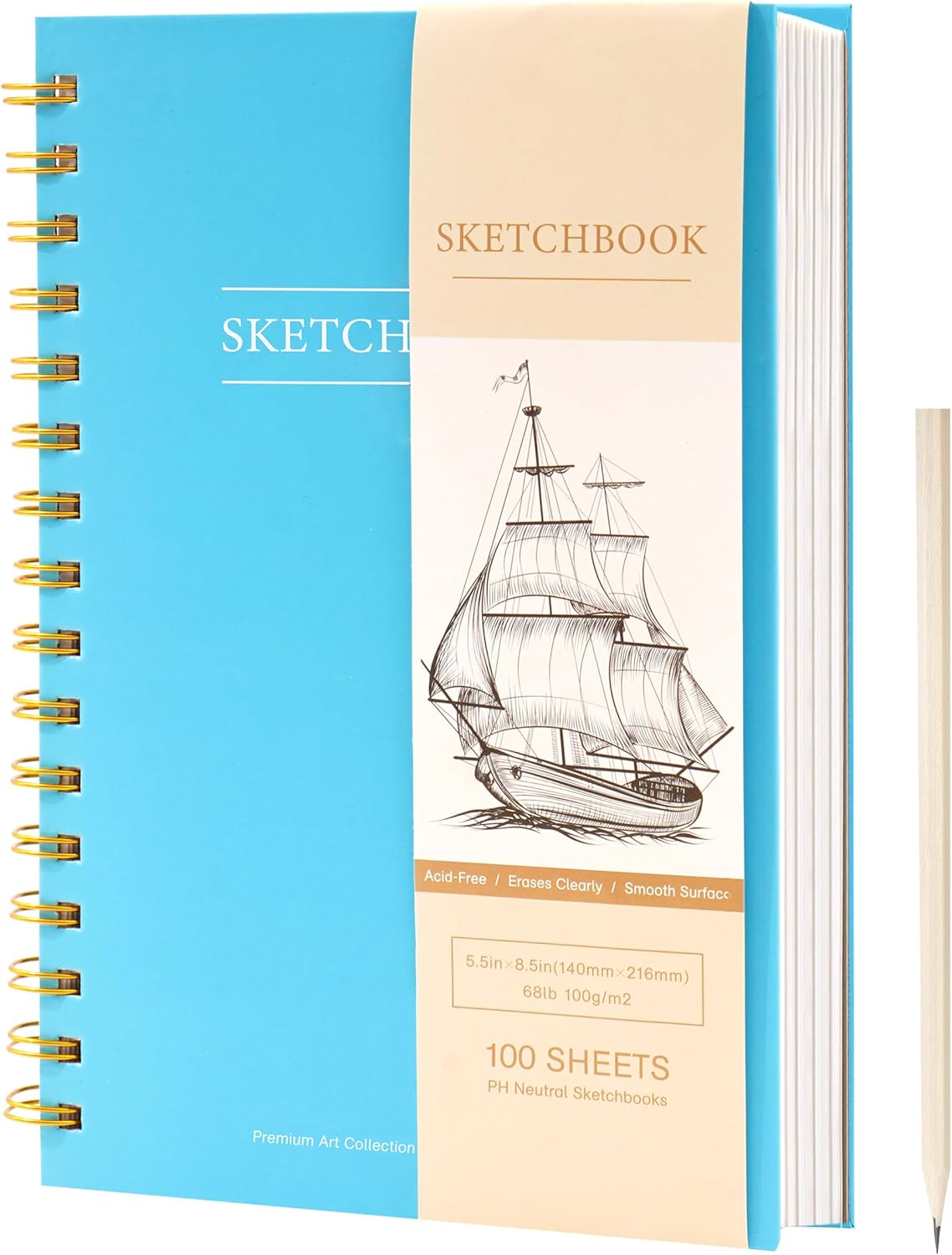 Yoment Cuaderno de bocetos de 5.5 x 8.5 pulgadas para dibujar pequeño en espiral para niños, cuaderno de bocetos de tapa dura (68 libras3.53 ozm),