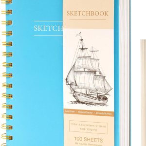 Yoment Cuaderno de bocetos de 5.5 x 8.5 pulgadas para dibujar pequeño en espiral para niños, cuaderno de bocetos de tapa dura (68 libras3.53 ozm), Yoment Cuaderno de bocetos de 5.5 x 8.5 pulgadas para dibujar pequeño en espiral para niños, cuaderno de bocetos de tapa dura (68 libras3.53 ozm),